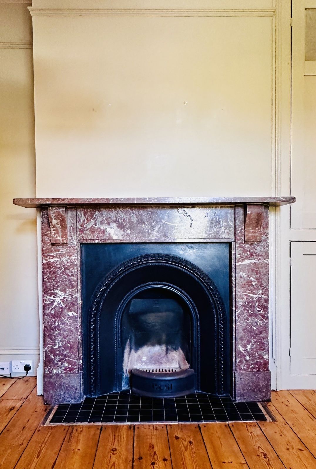 Antique Rouge Marble Corbelled Fire Surround