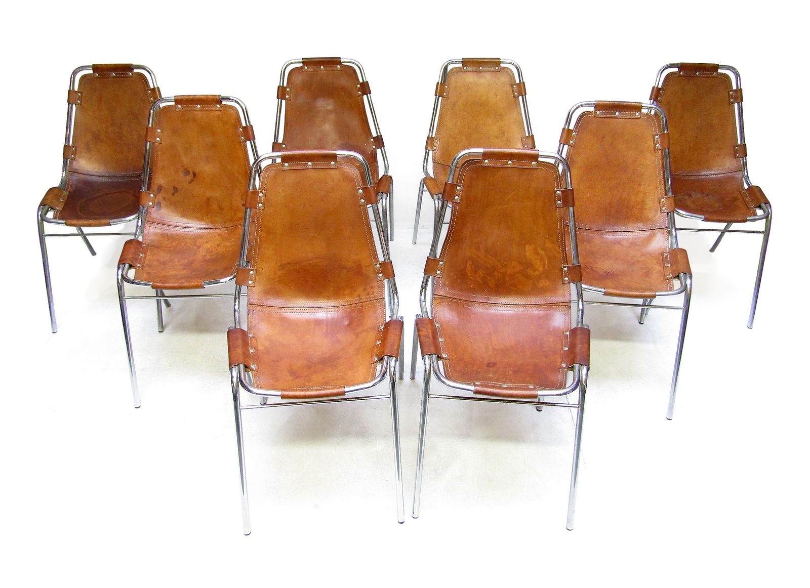 Eight Italian 1960s Charlotte Perriand "Les Arcs" Chairs By Dal Vera photo vinterior