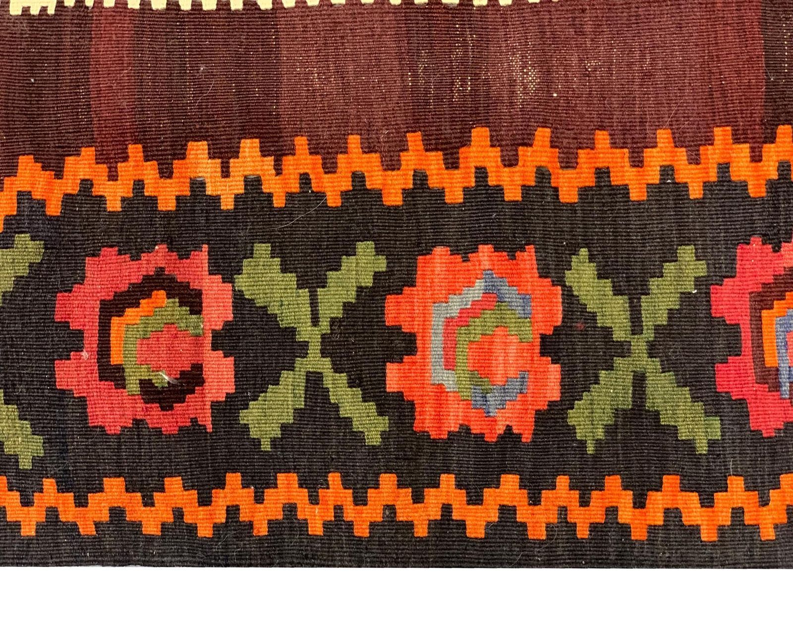 Red Antique Kilim Rug Caucasian Karabagh Flatweave Wool Rug photo Textiles