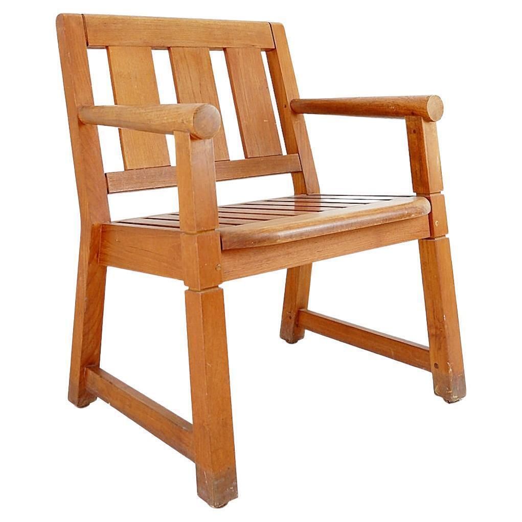 Contemporary Wood Armchair For Indoor/Outdoor Use, 21st Century Design