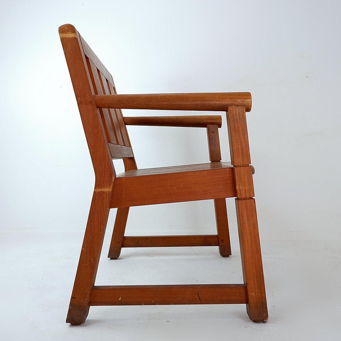 Contemporary Wood Armchair For Indoor/Outdoor Use, 21st Century Design photo vintage