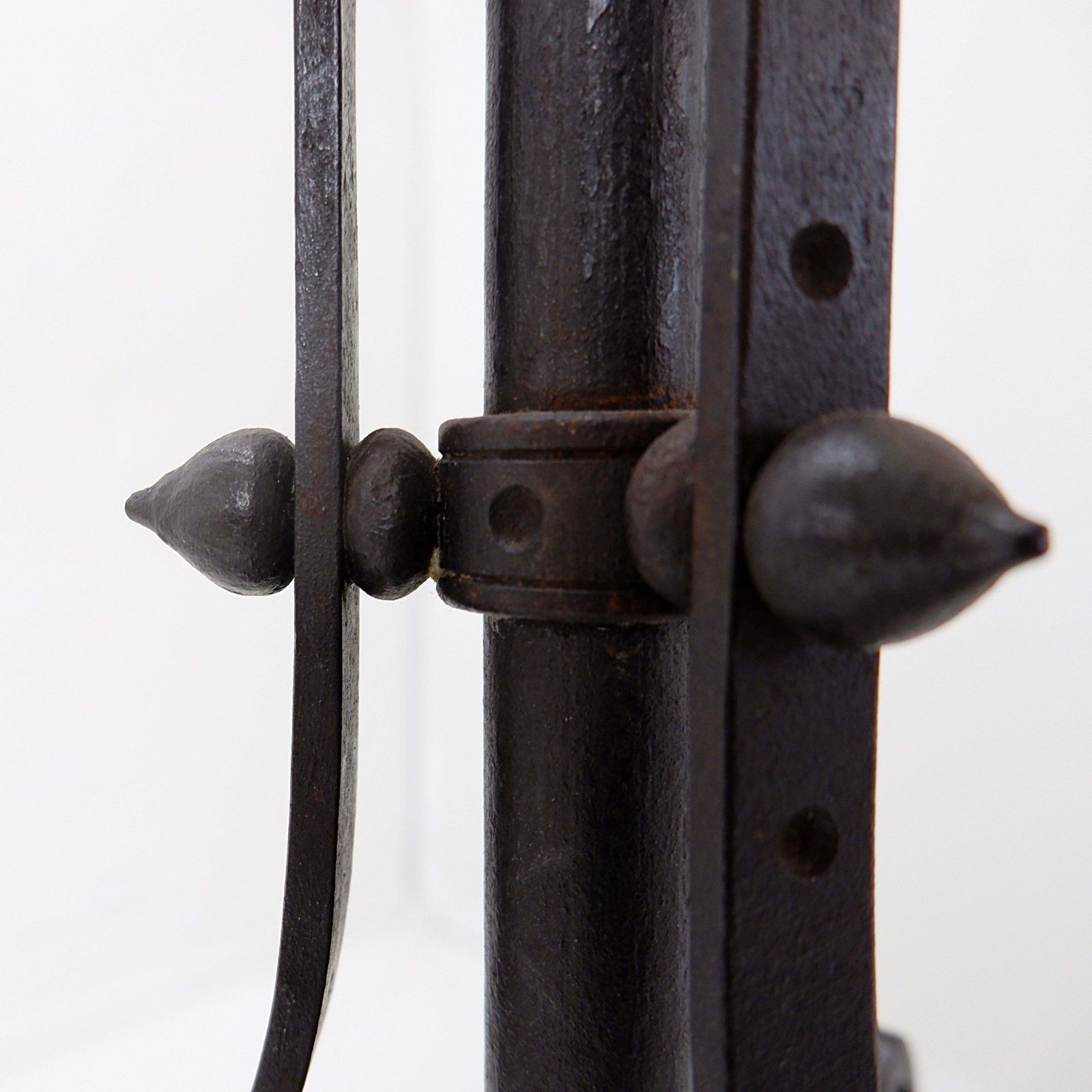 4028.0 Art Nouveau Wrought Iron Tripod Floor Candlestick   Torchère photo