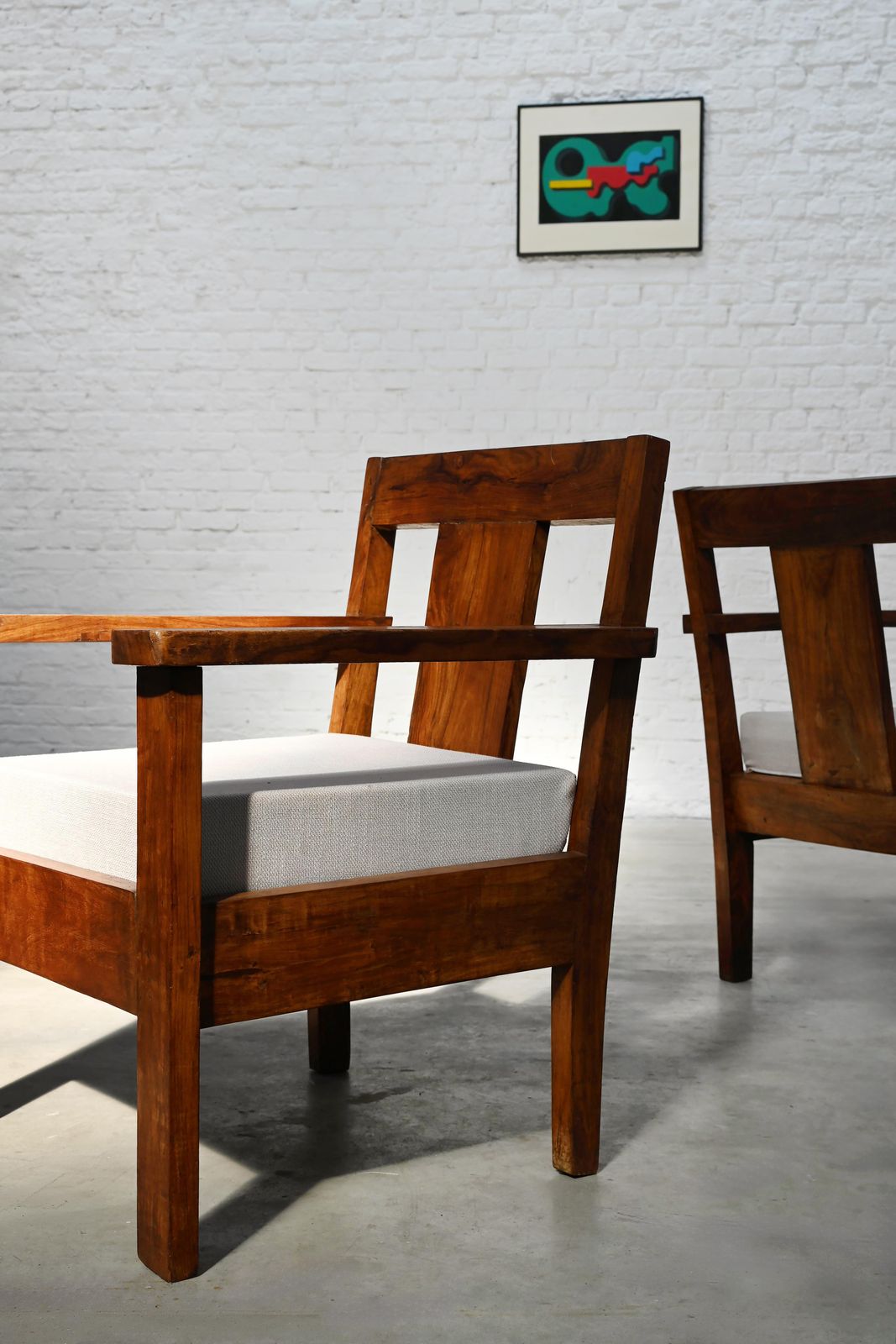 Pair Of French Modernist Teak Armchairs, 1960s photo 4158.0