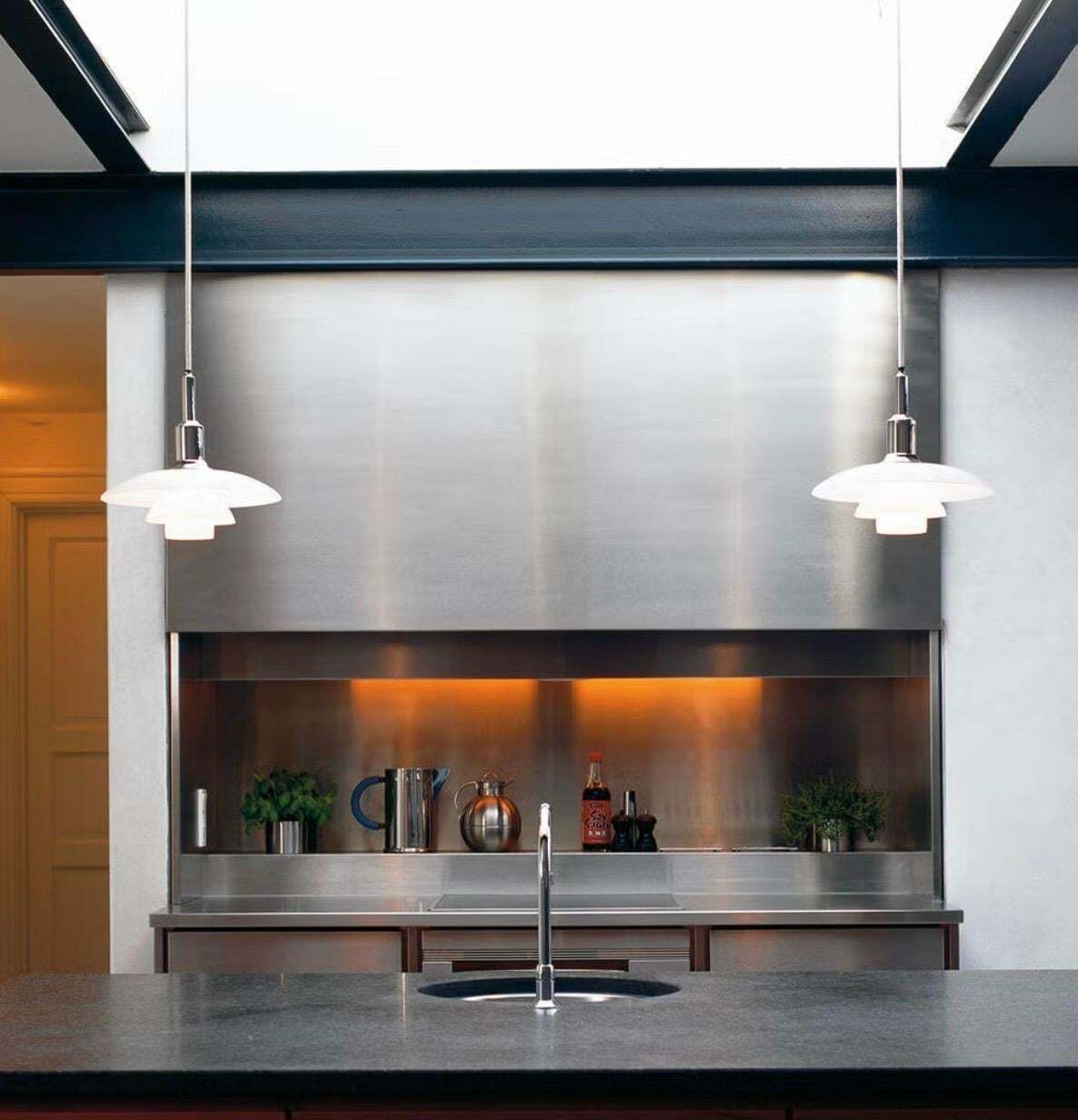 Vintage Ph 3/2 Pendant Lamps In White Opaline Glass By Poul Henningsen For Louis photo for sale