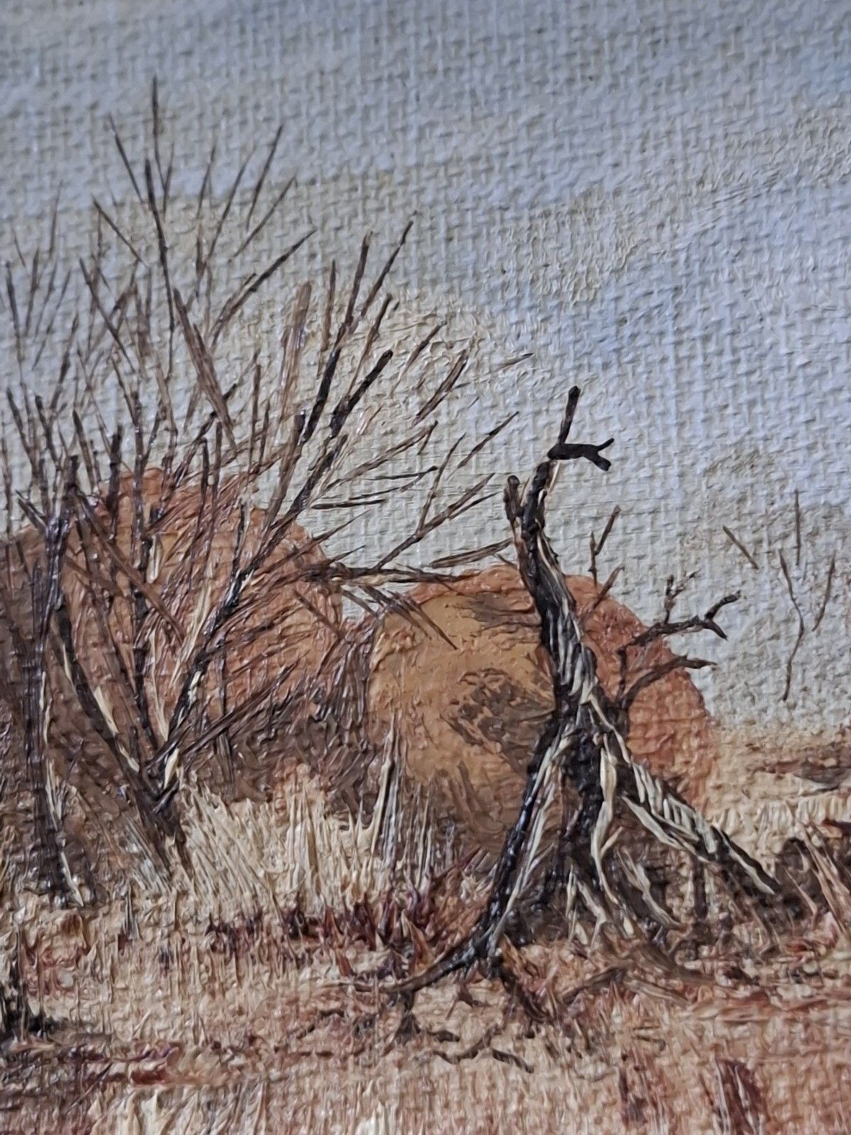 photo furniture Vintage South African Oil Painting Kruger National Park Nic Van Der Walt Skukuza