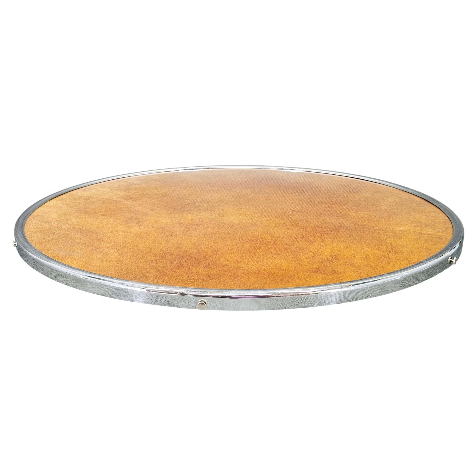Tsjechisch art deco draaiend chromen serveerbord, jaren 1940