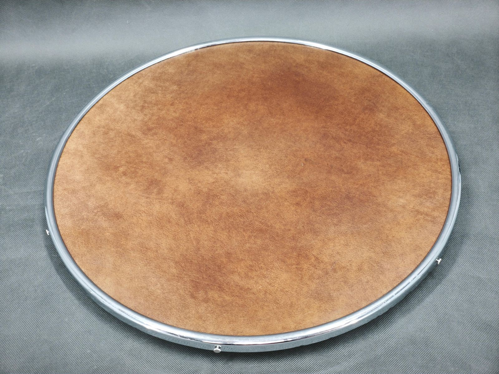 Tsjechisch art deco draaiend chromen serveerbord, jaren 1940 photo for sale