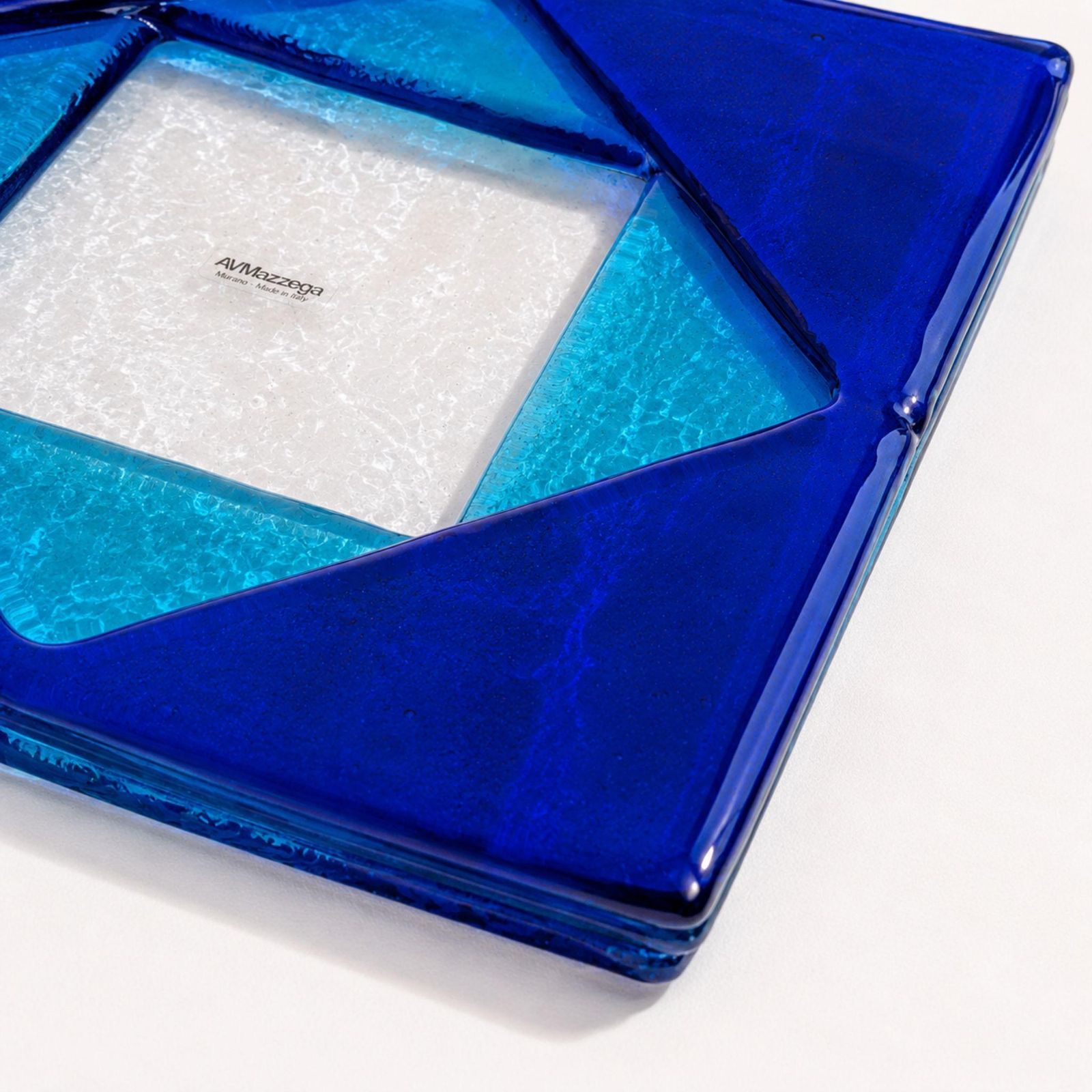Italian Murano Glass Centerpieces Blue Murano Glass Tray By Mazzega, Italy, 1970 photo vinterior