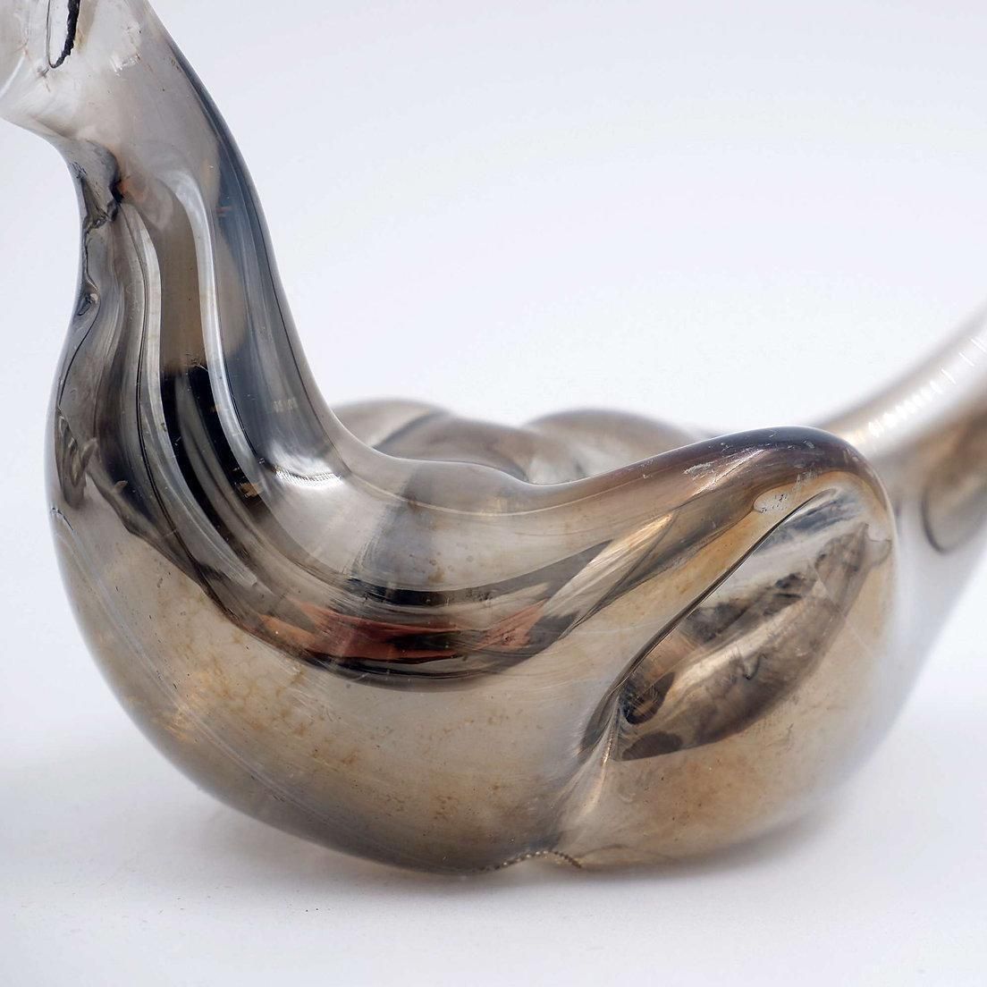 Mid 20th Century Mercury Glass Duck Couple Sculpture, Vintage Art photo vinterior