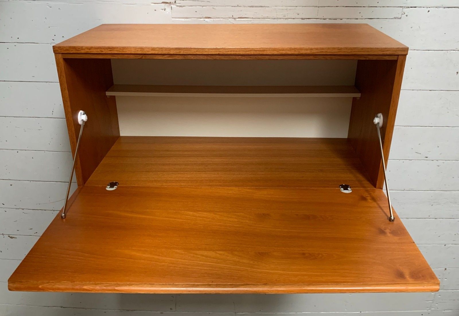 Mid Century Teak Beaver & Tapley 33 Wall Mounted Bureau / Desk / Cabinet photo buy