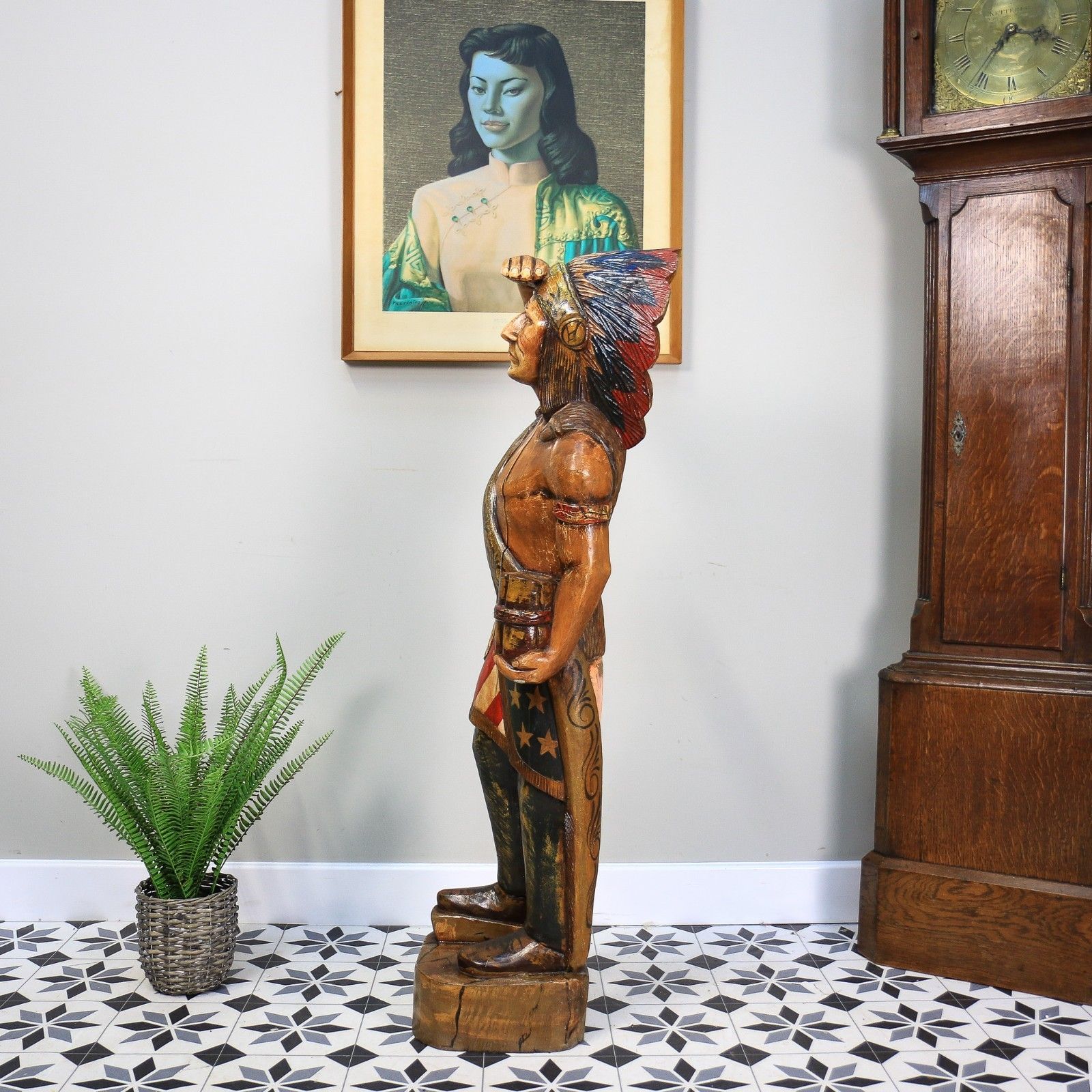 Cigar Store Indian Tobacco Advertisement Hand Carved Large 124cm photo 349.0
