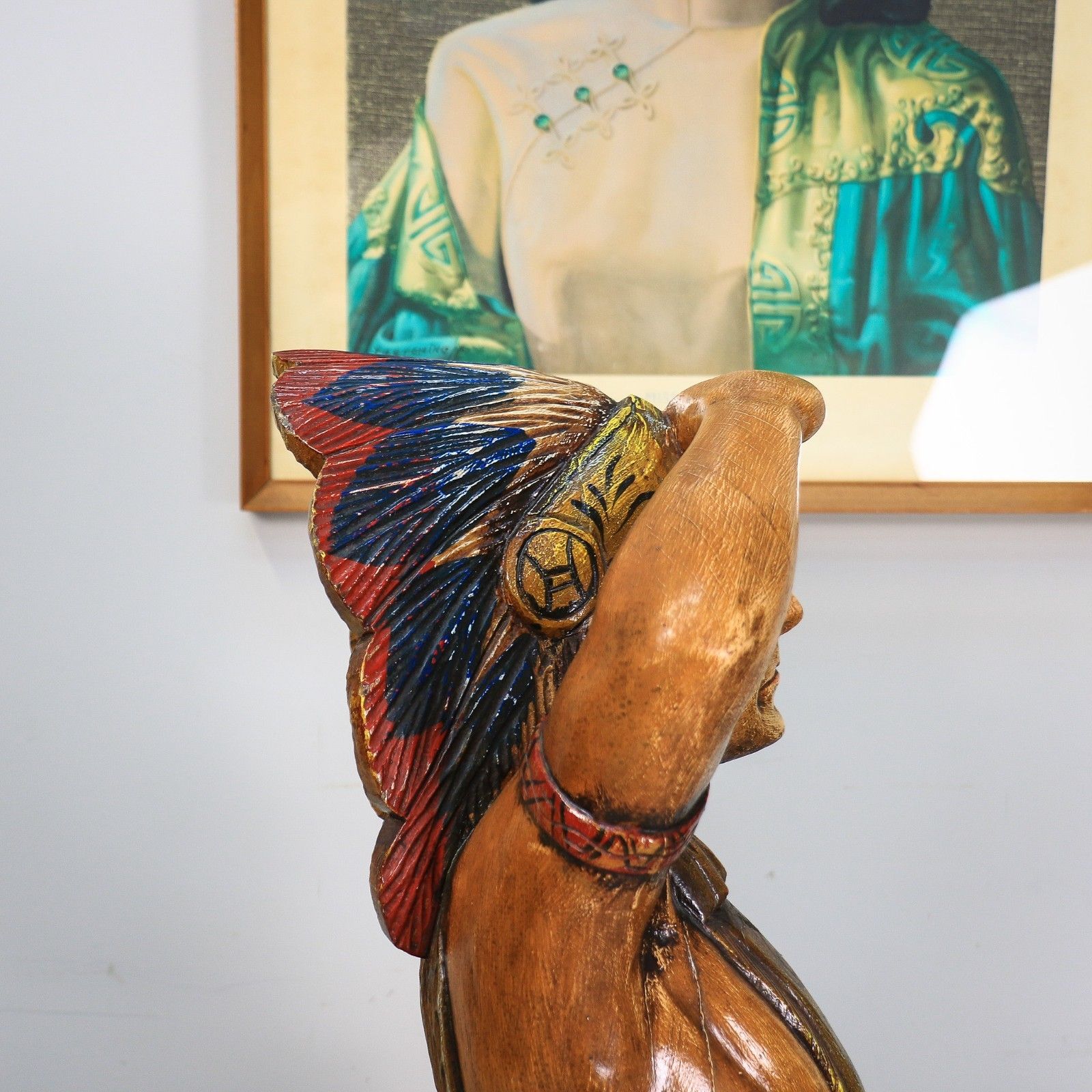 photo buy Cigar Store Indian Tobacco Advertisement Hand Carved Large 124cm