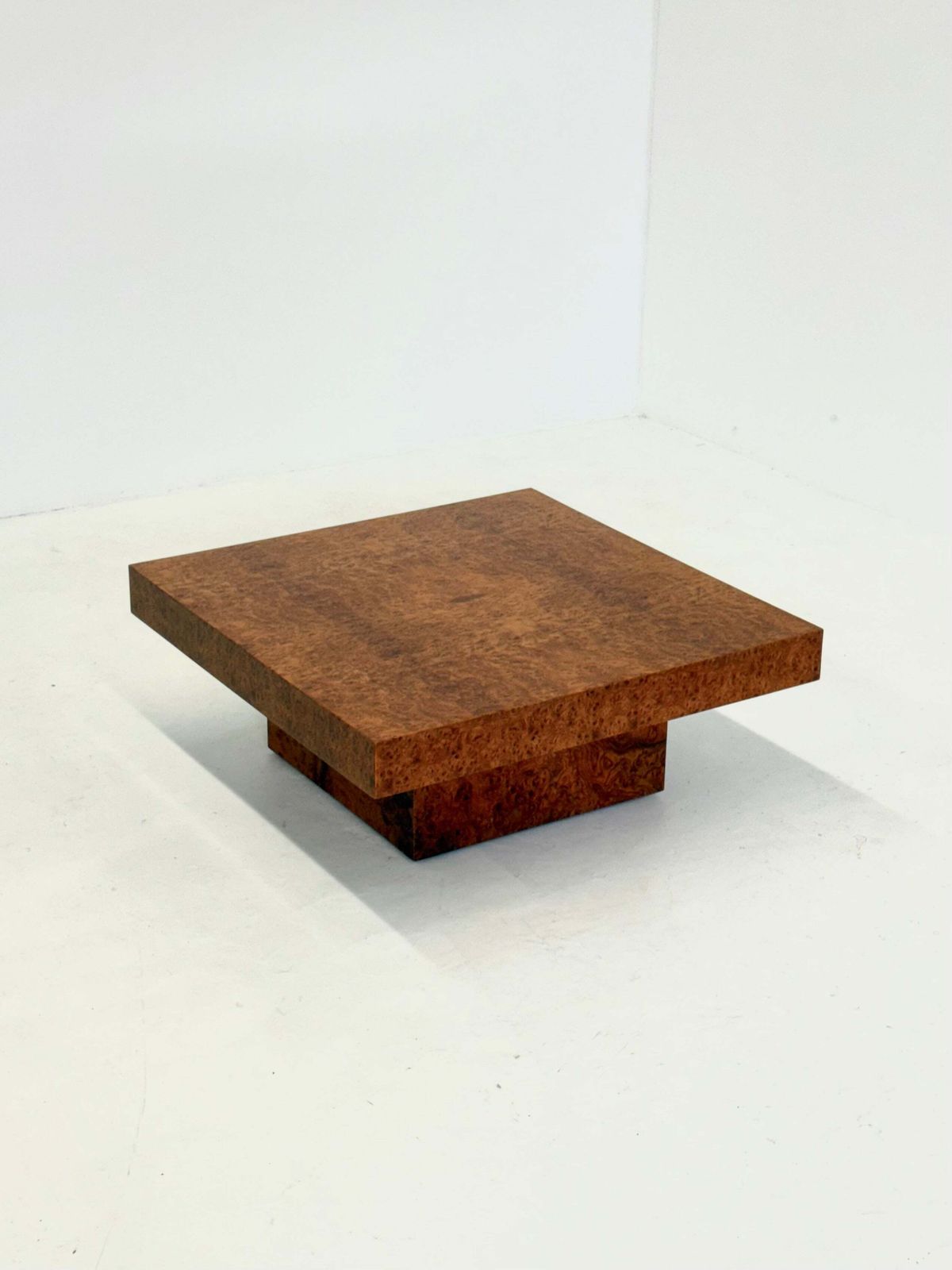 Furniture Square Coffee Table By Fratelli Turri With Burl Wood photo