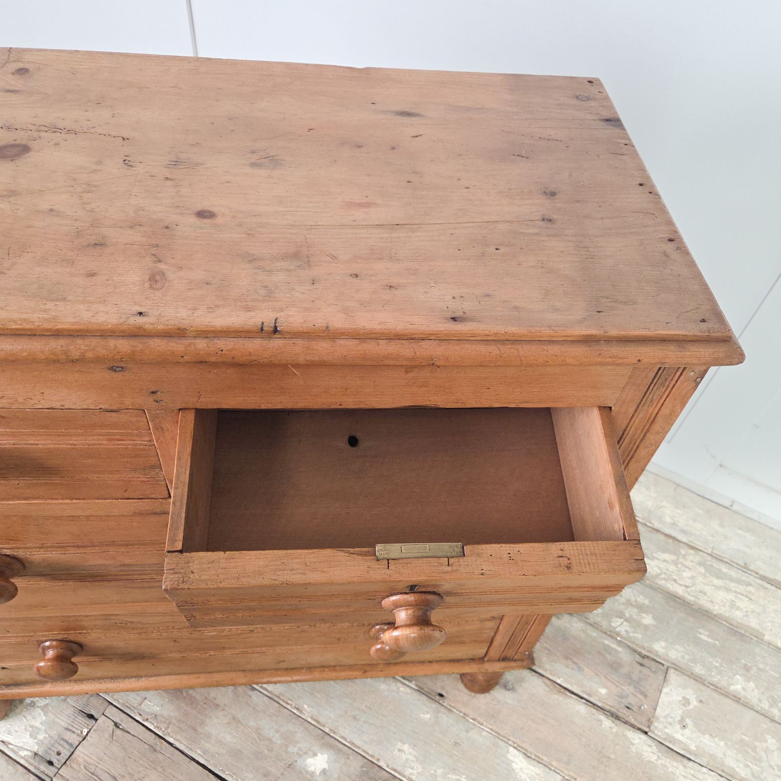 Antique Pine Chest Of Drawers | Farmhouse Style Four Drawer Chest photo vintage
