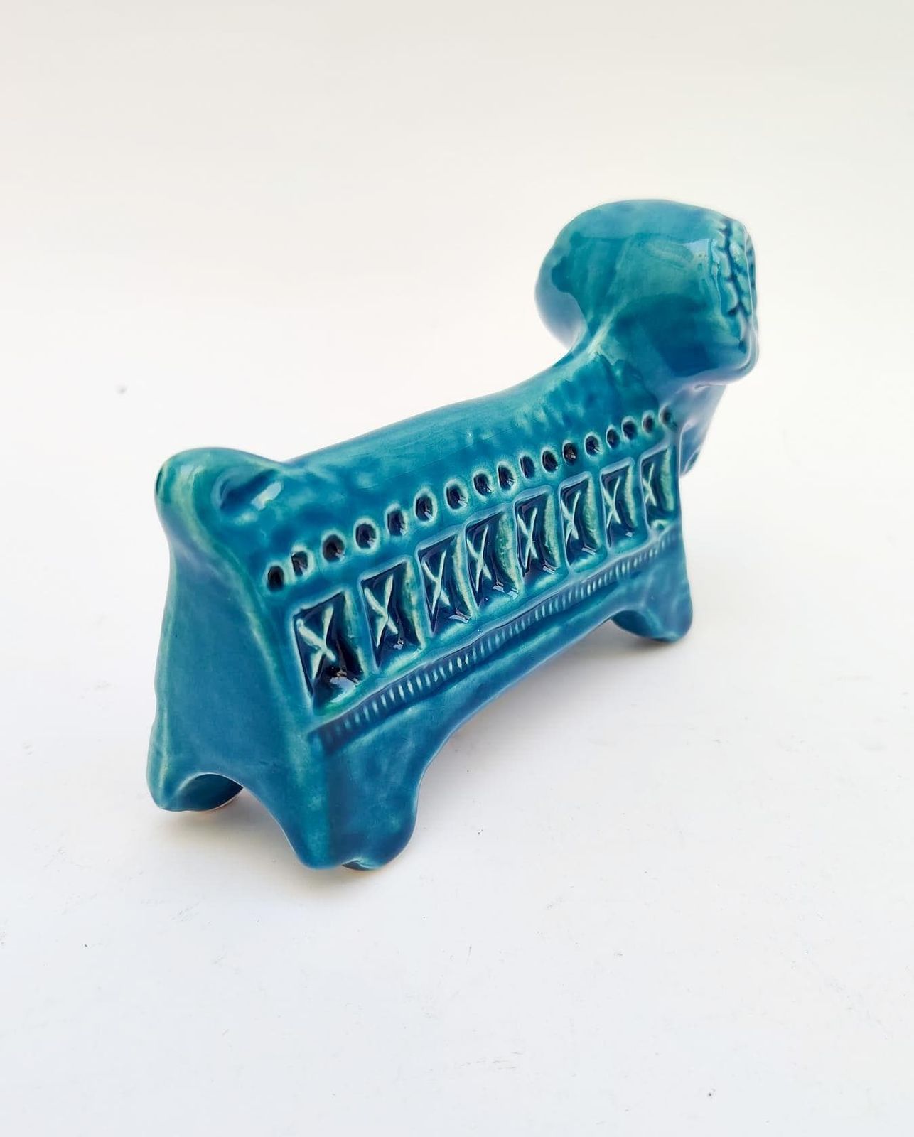 Bitossi Ceramic Figurine Aries, Rimini Blue Decoration, Designed By Aldo Londi photo Home Decor