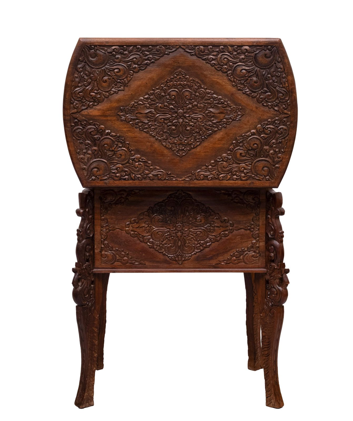 Indonesische Handgesneden Kistje Op Standaard, Ca. Jaren 1920 photo 1169.0