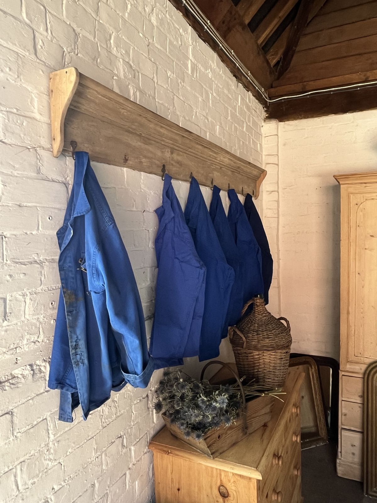 photo buy Long French Painted Hanging Shelves With Hooks