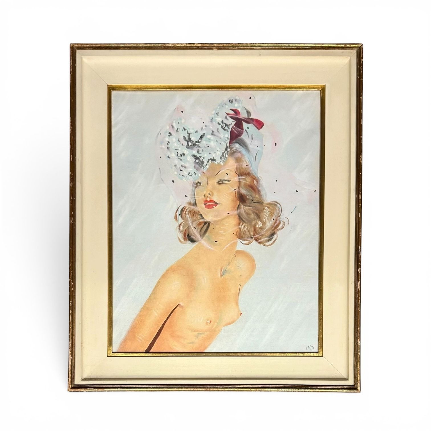 Mid Century Glamour Pin Up Portrait After Jean Gabriel Domergue photo Art
