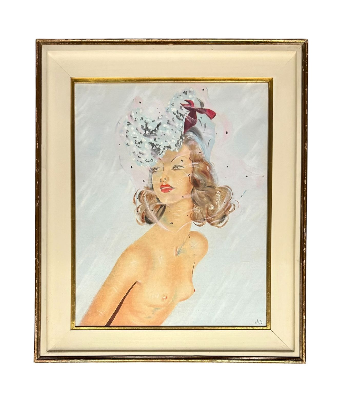 Mid Century Glamour Pin Up Portrait After Jean Gabriel Domergue photo 525.0