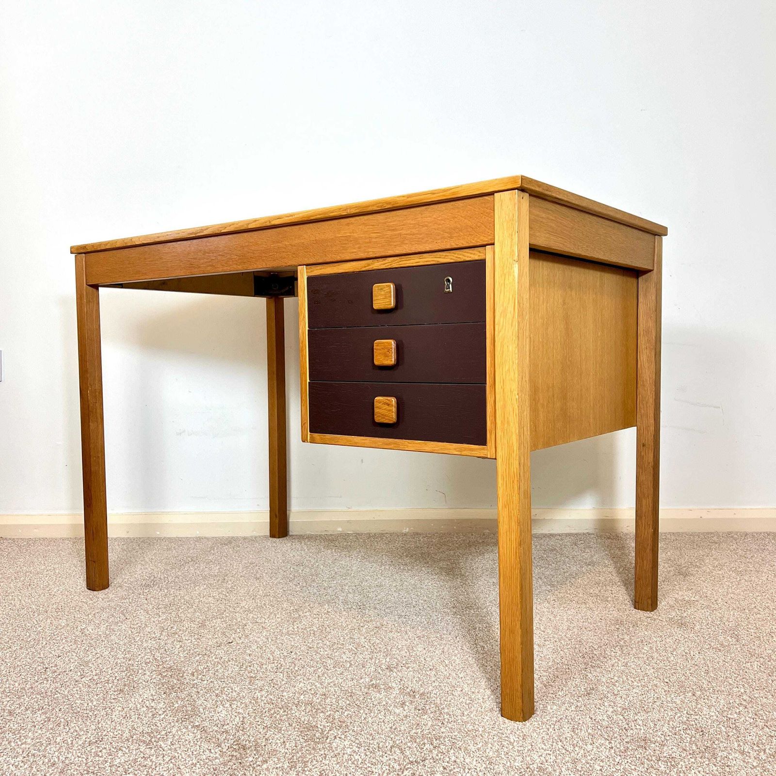 Mid Century Danish Desk, Scandinavian Teak Desk By Domino Mobler photo Furniture