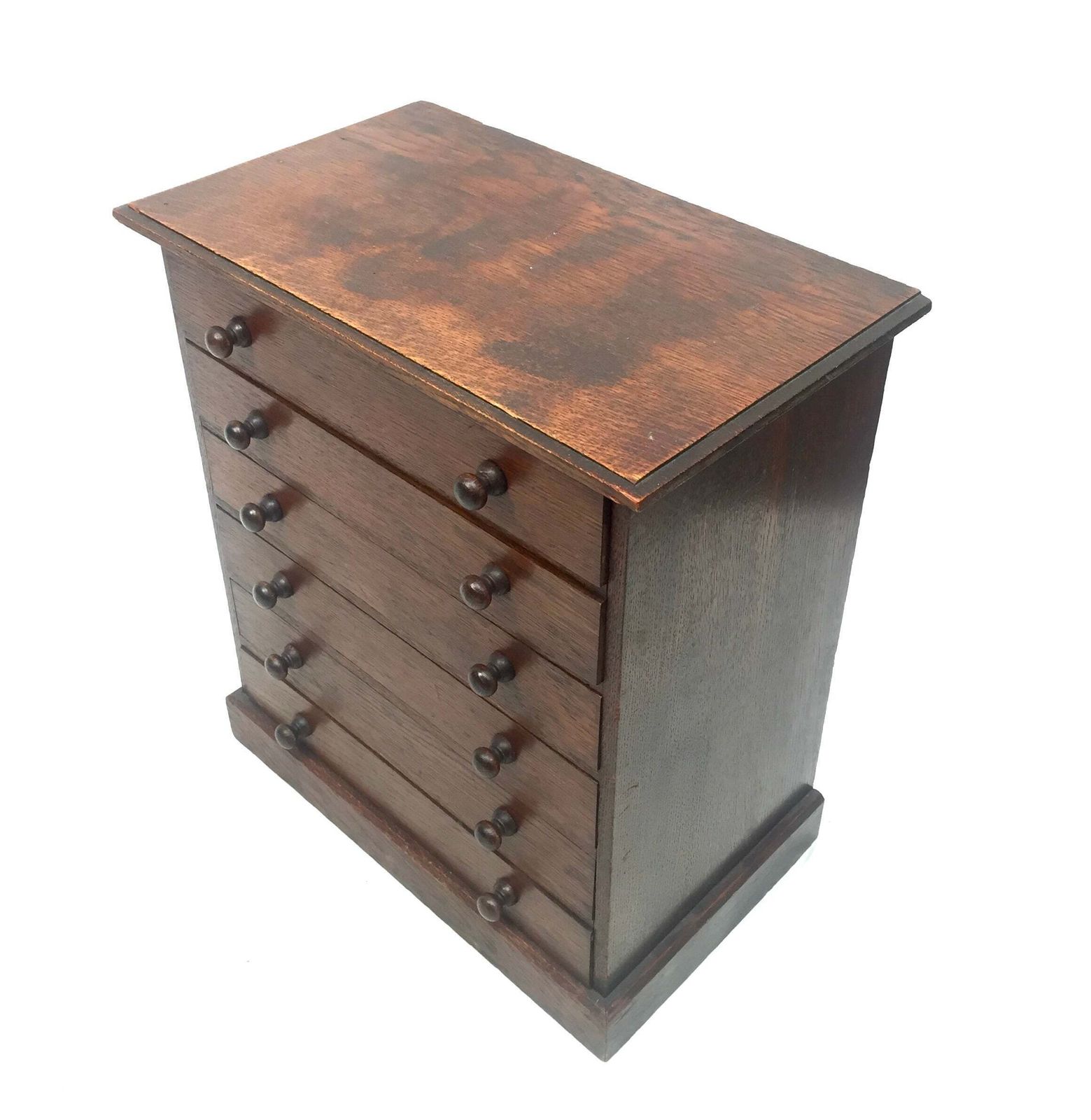 Antique Victorian Tabletop Wooden Chest Of Collectors Drawers Storage Box C.1890 photo furniture