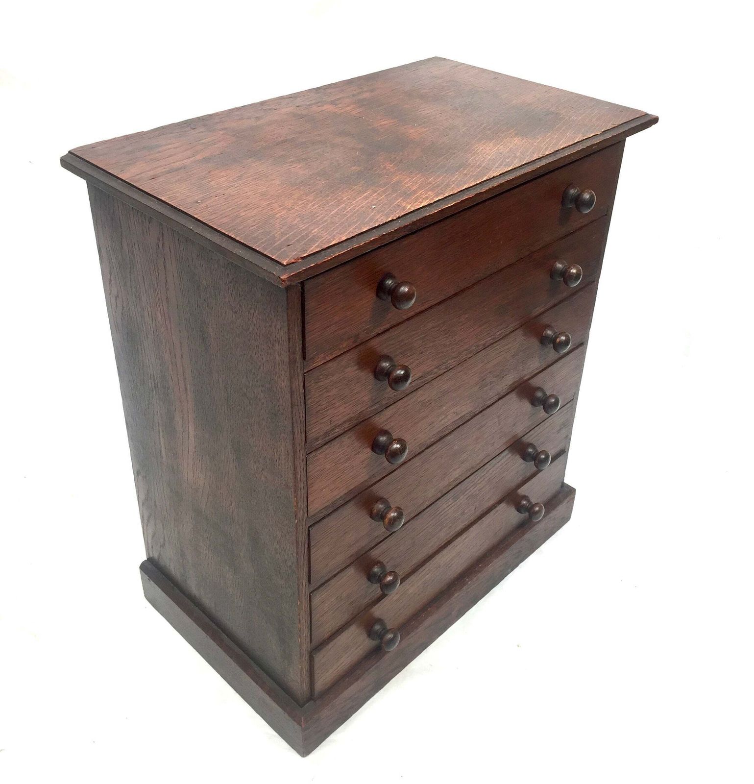Antique Victorian Tabletop Wooden Chest Of Collectors Drawers Storage Box C.1890 photo vinterior