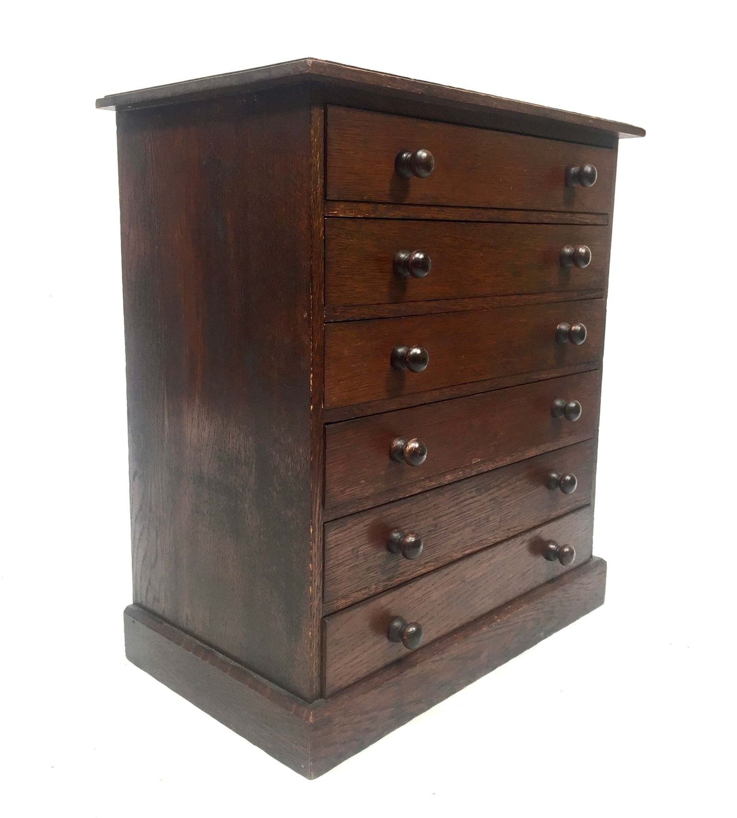 Antique Victorian Tabletop Wooden Chest Of Collectors Drawers Storage Box C.1890 photo buy