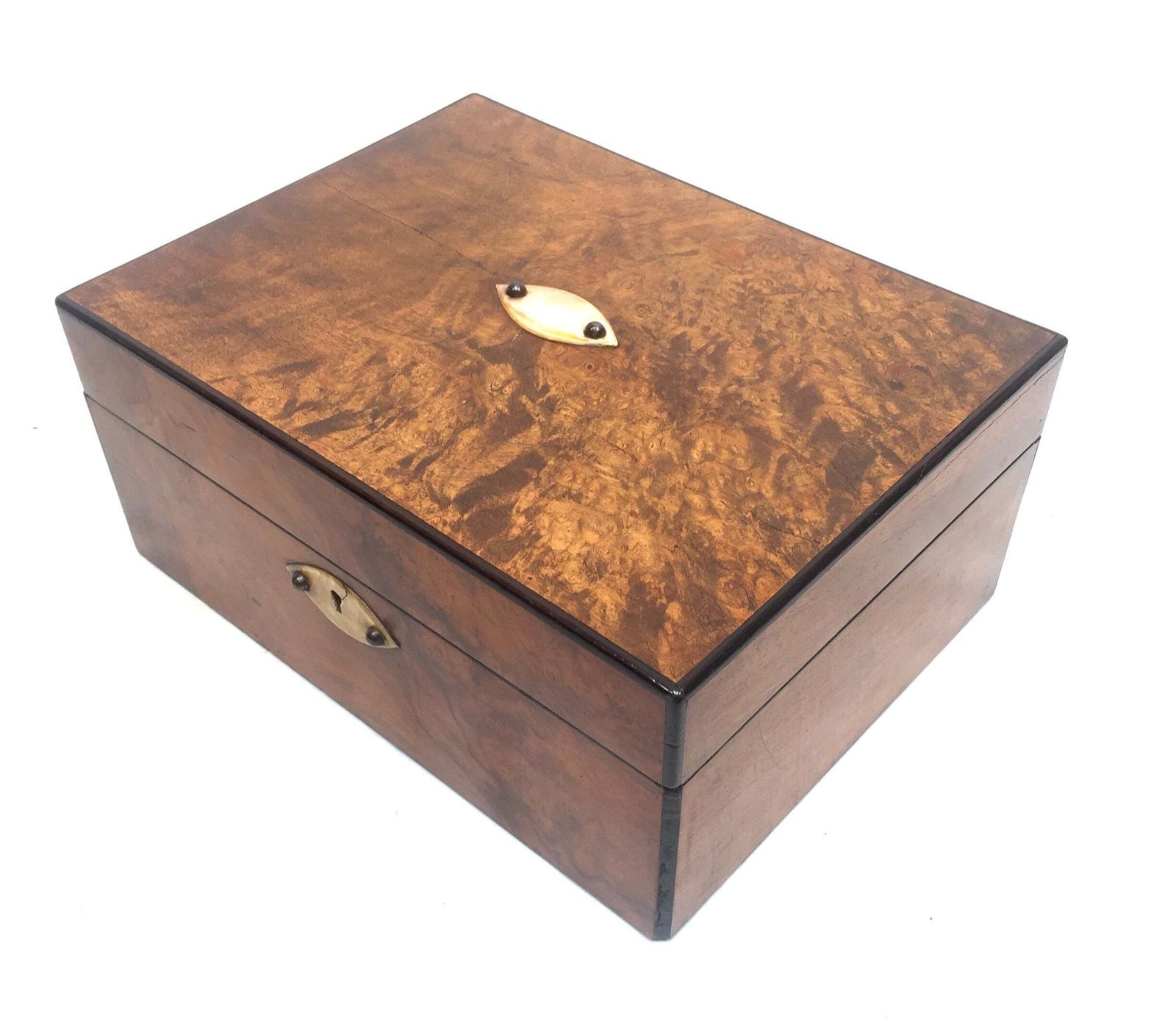 Antique Wooden Walnut Ladies Fitted Sewing Box / Storage Work Chest / Cabinet photo furniture