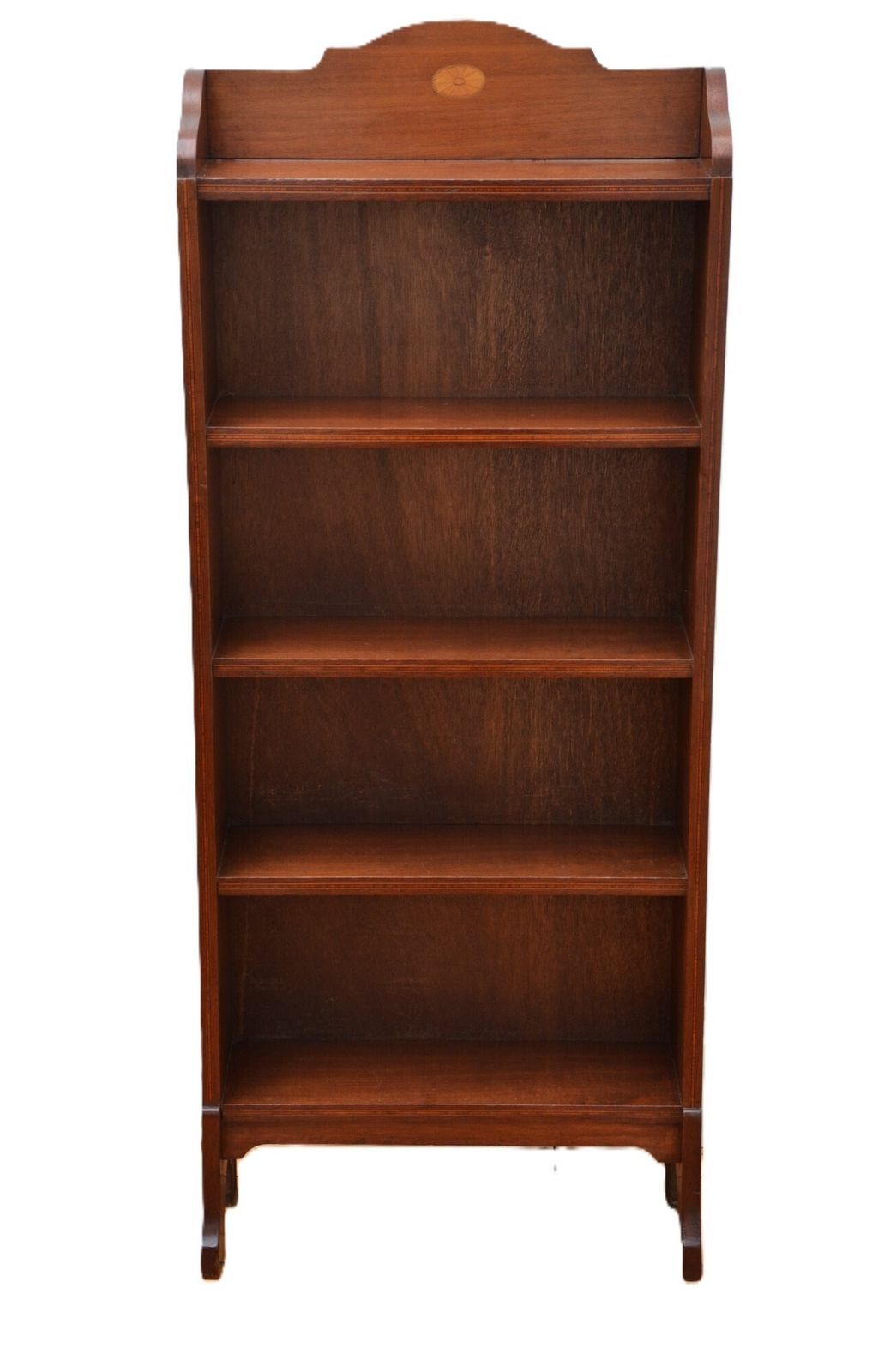 Slim Mahogany And Inlaid Open Bookcase C1900s photo furniture