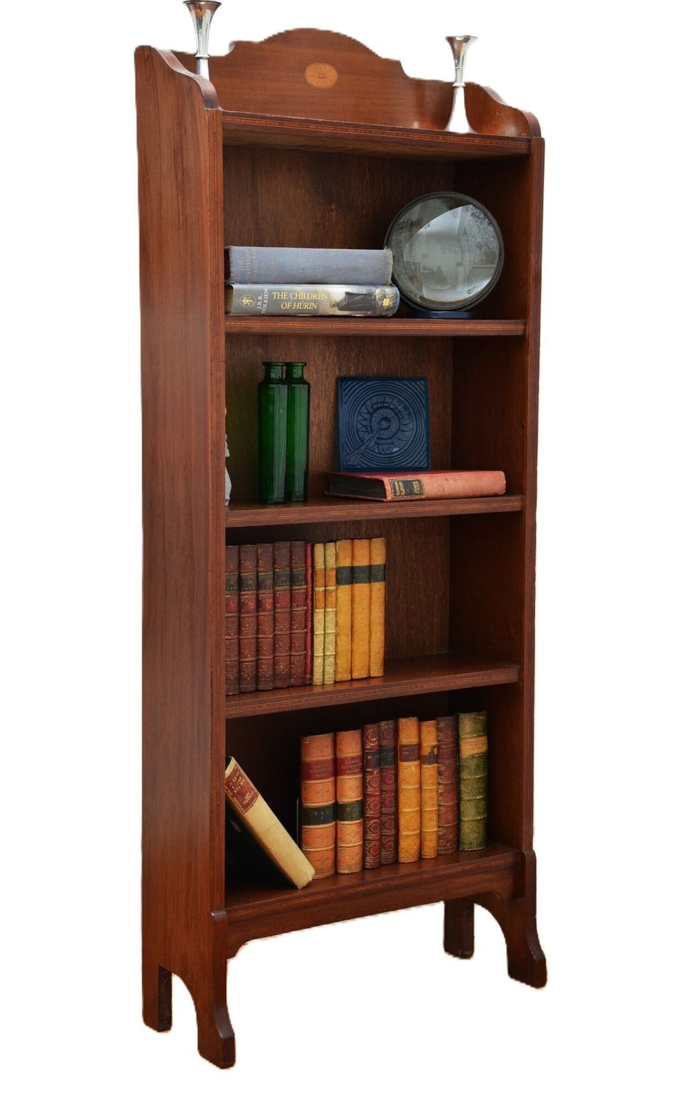 photo vinterior Slim Mahogany And Inlaid Open Bookcase C1900s