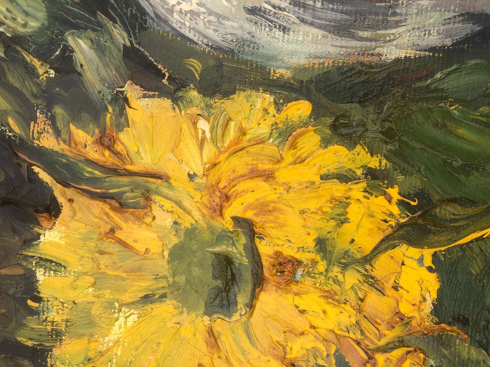 Josep Miquel Serrano Mediterranean Sunflower Portrait With White Robe Spanish Expressionist Oil Painting 1976 photo 800.0