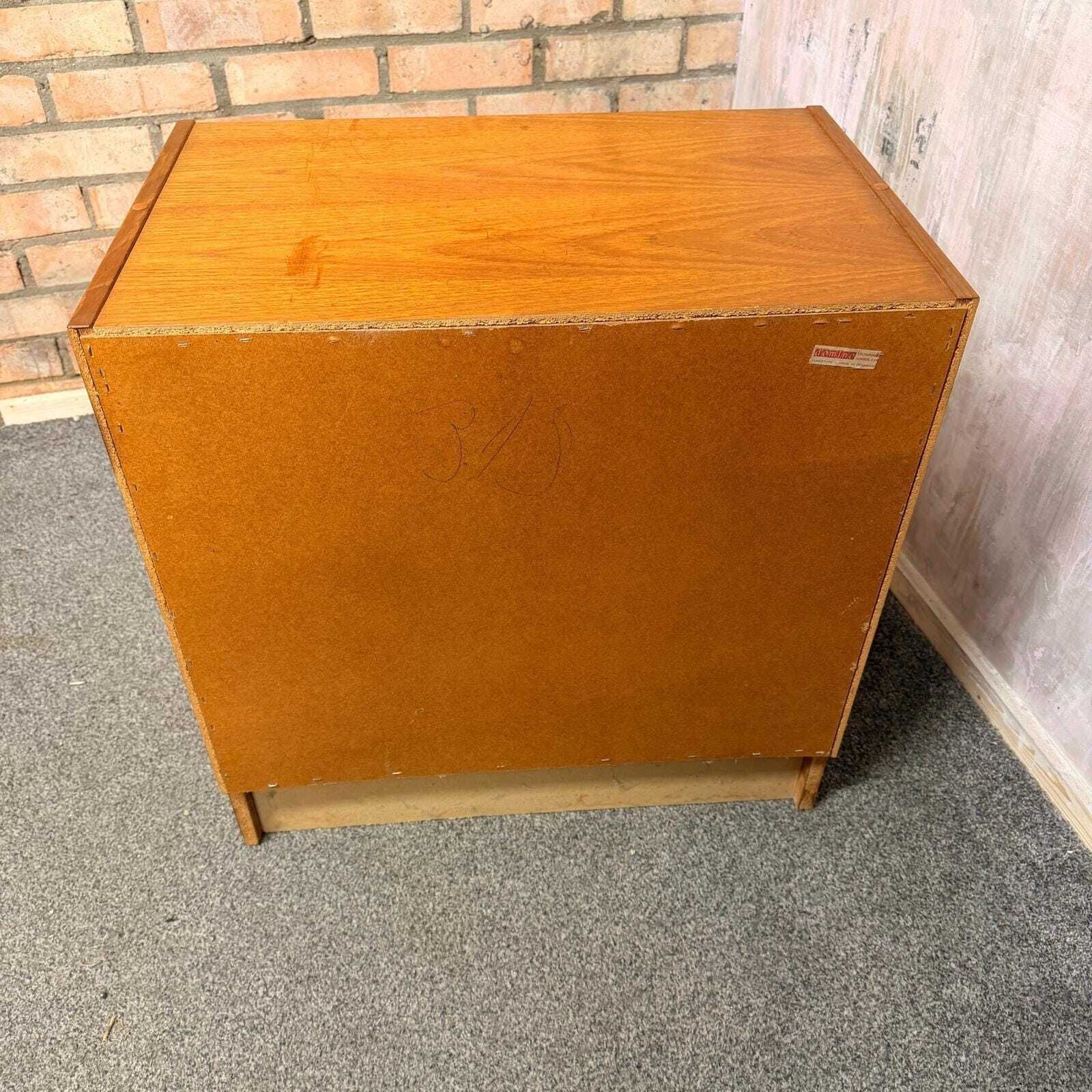 425.0 Danish Domino Mobelfabrik Low Chest Of 4 Drawers Mid Century Square Pulls Plinth photo