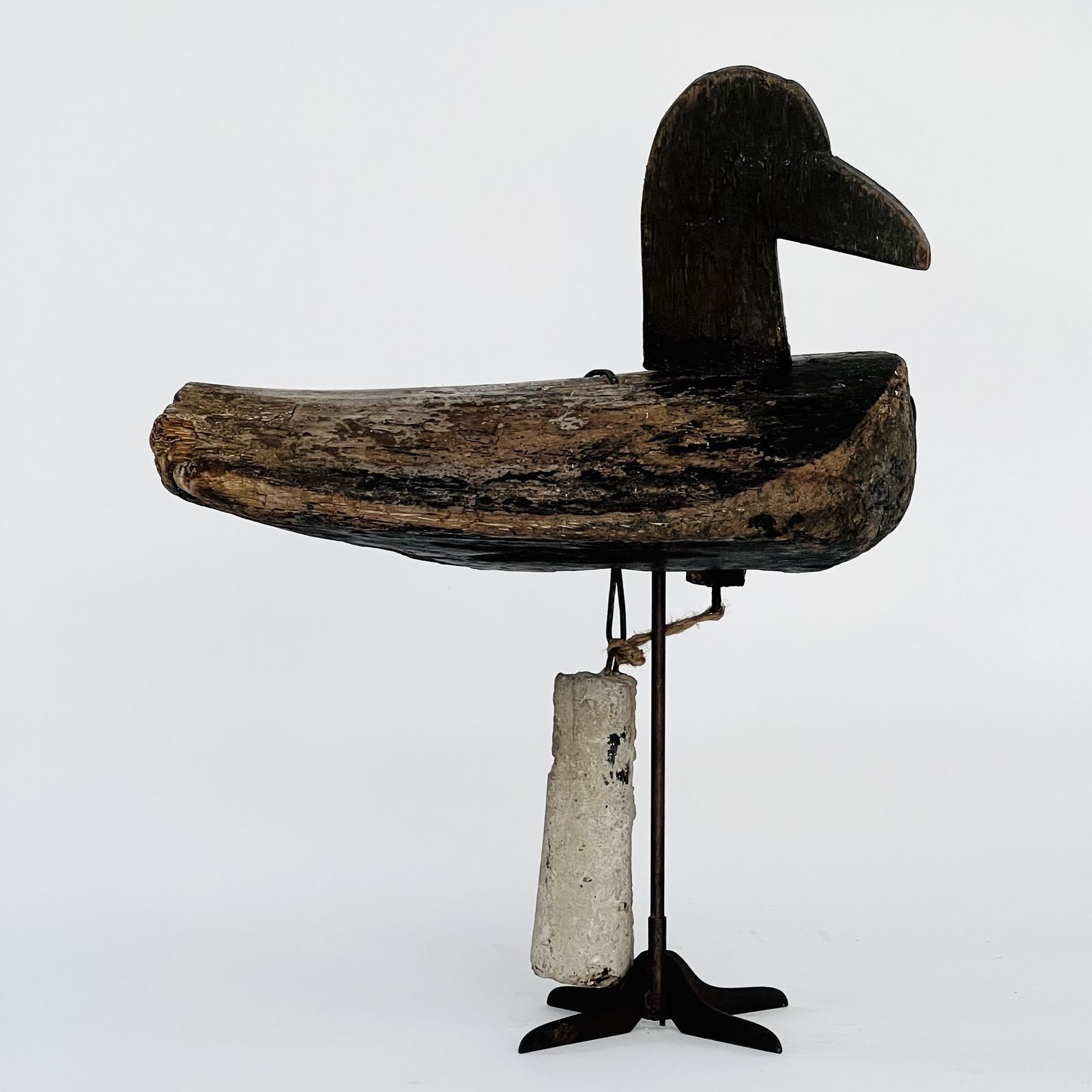 19th Century Decoy Duck With Rare Bobbing Head On Later Stand