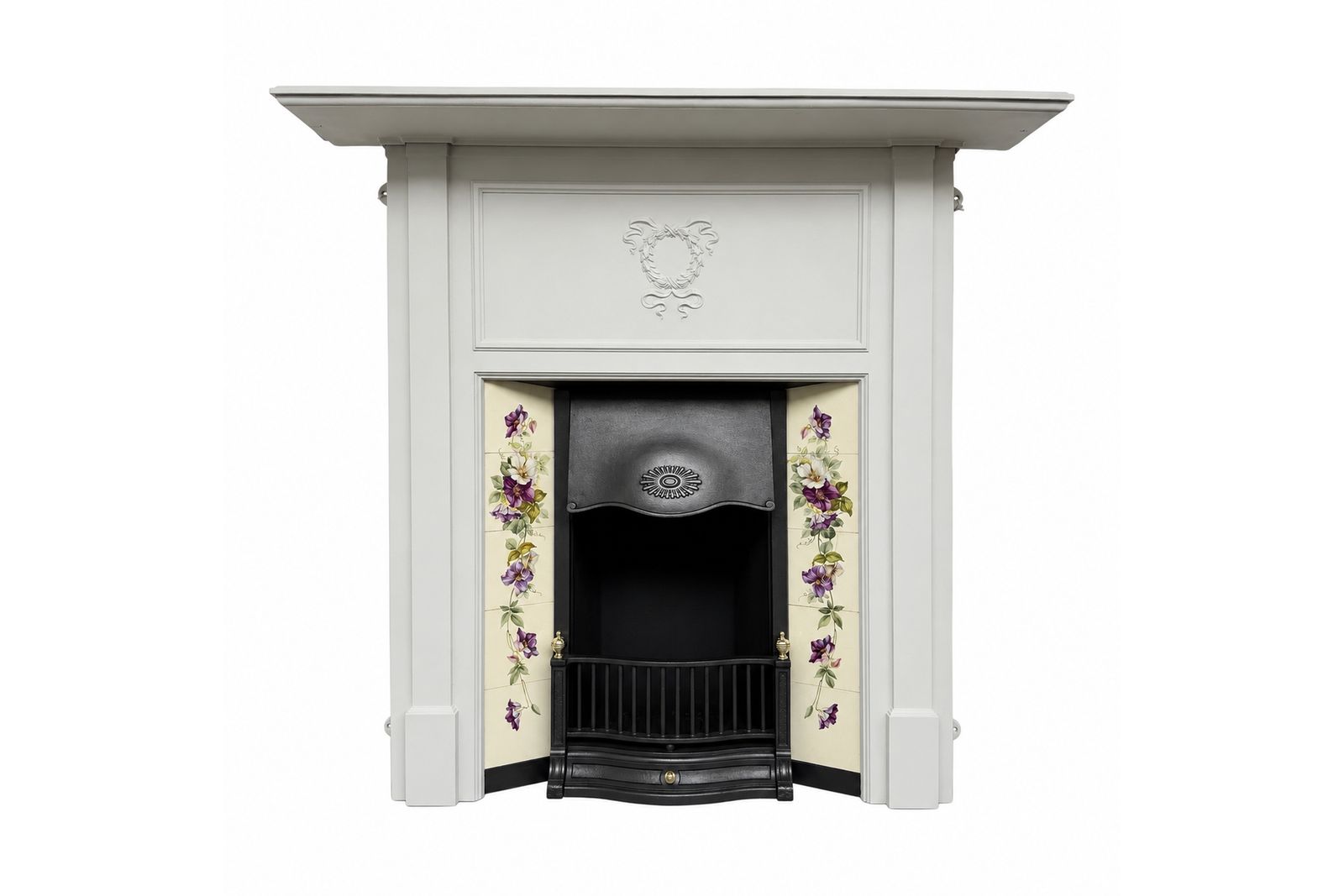 2800.0 Large Original Antique Edwardian Cast Iron Combination Fireplace photo