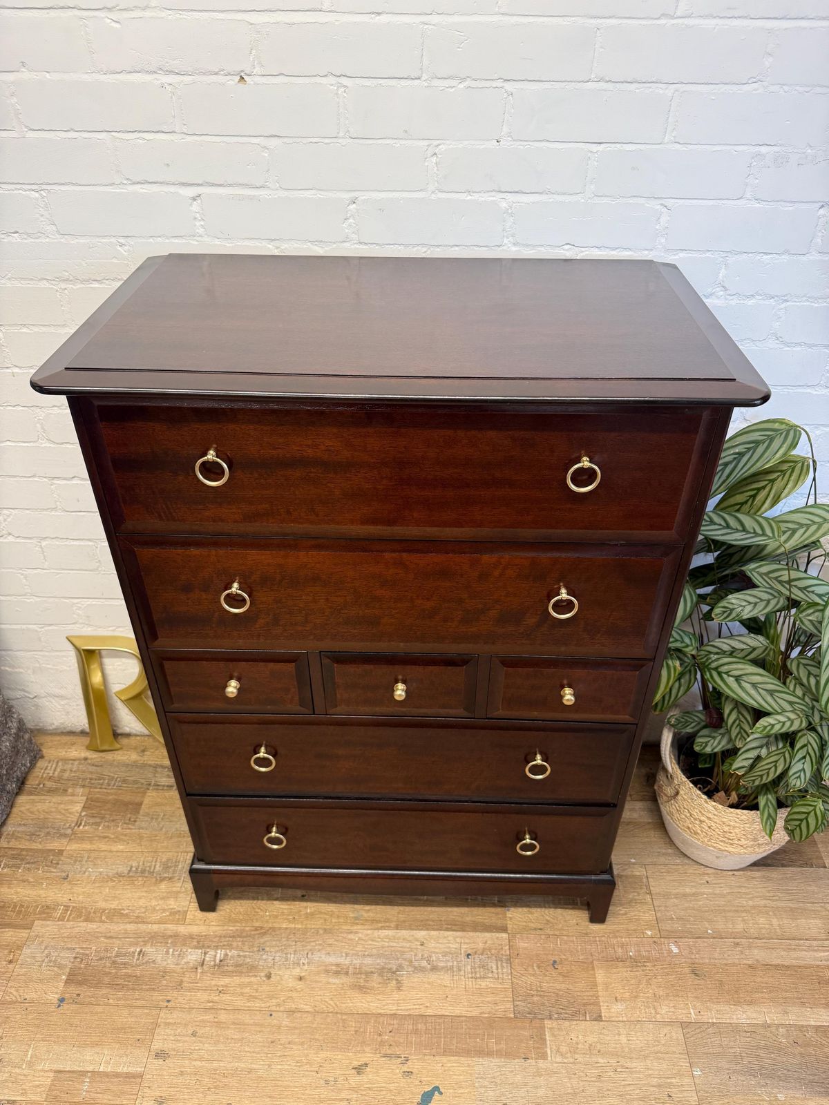 Stag Minstrel Tallboy Chest Of Drawers – Original Mahogany photo for sale