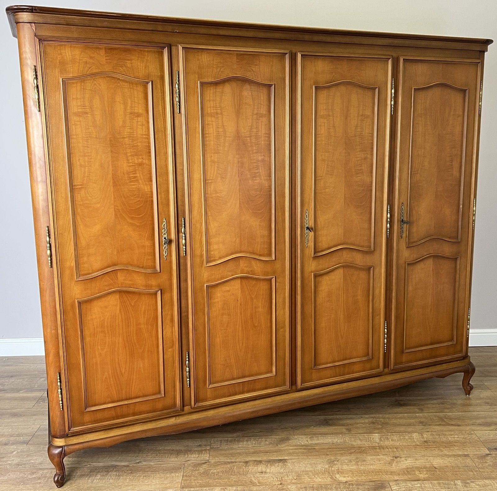 Wardrobe Vintage French Louis XVI Style Four Door Carved Armoire Lot 6079 photo furniture