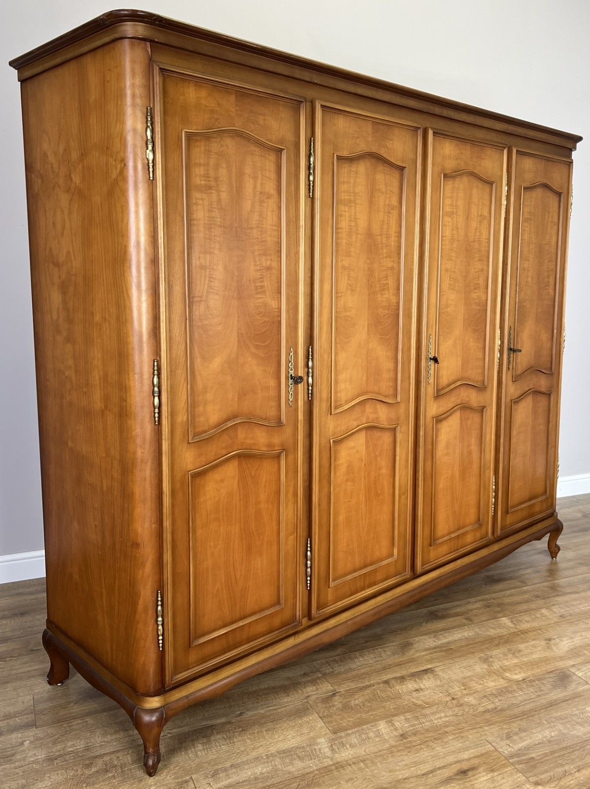 photo furniture Wardrobe Vintage French Louis XVI Style Four Door Carved Armoire Lot 6079