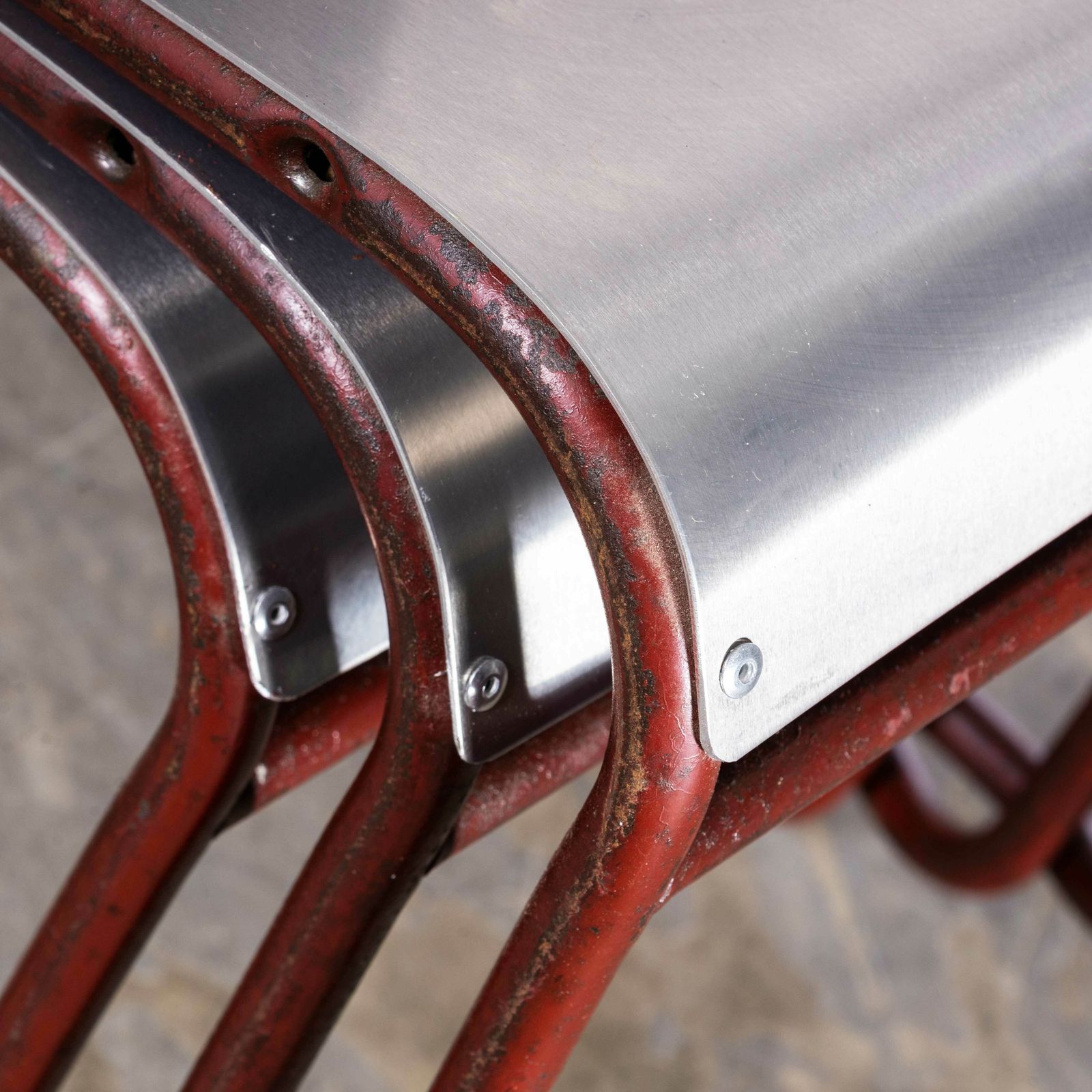 1950's Pel   Cox Tubular Metal Outdoor Dining Chairs With Metal Seats photo 85.0
