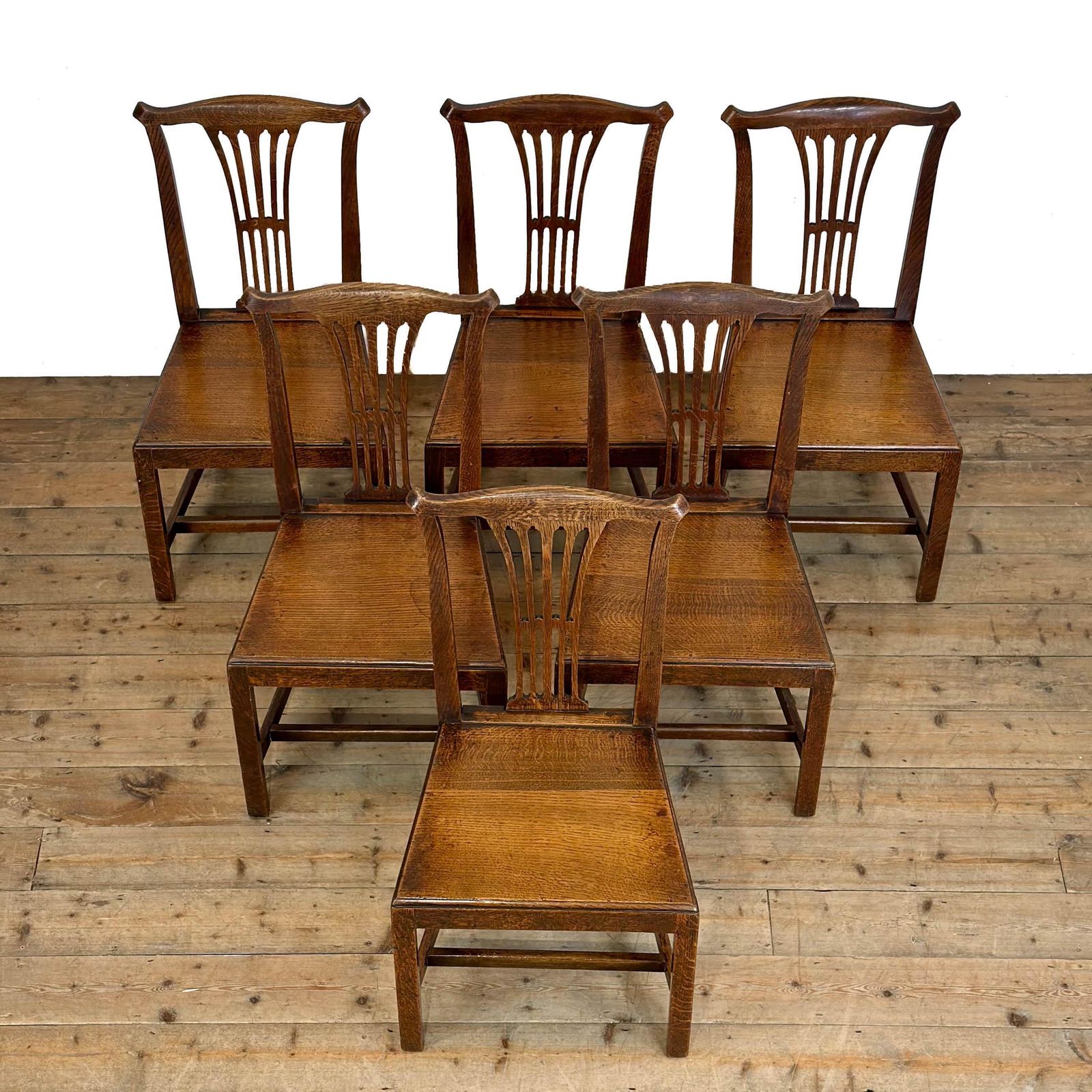 Antique Set Of Six Oak Dining Chairs | Kitchen Chairs | Dining Chairs | Oak Antiques | Farmhouse Seating photo furniture