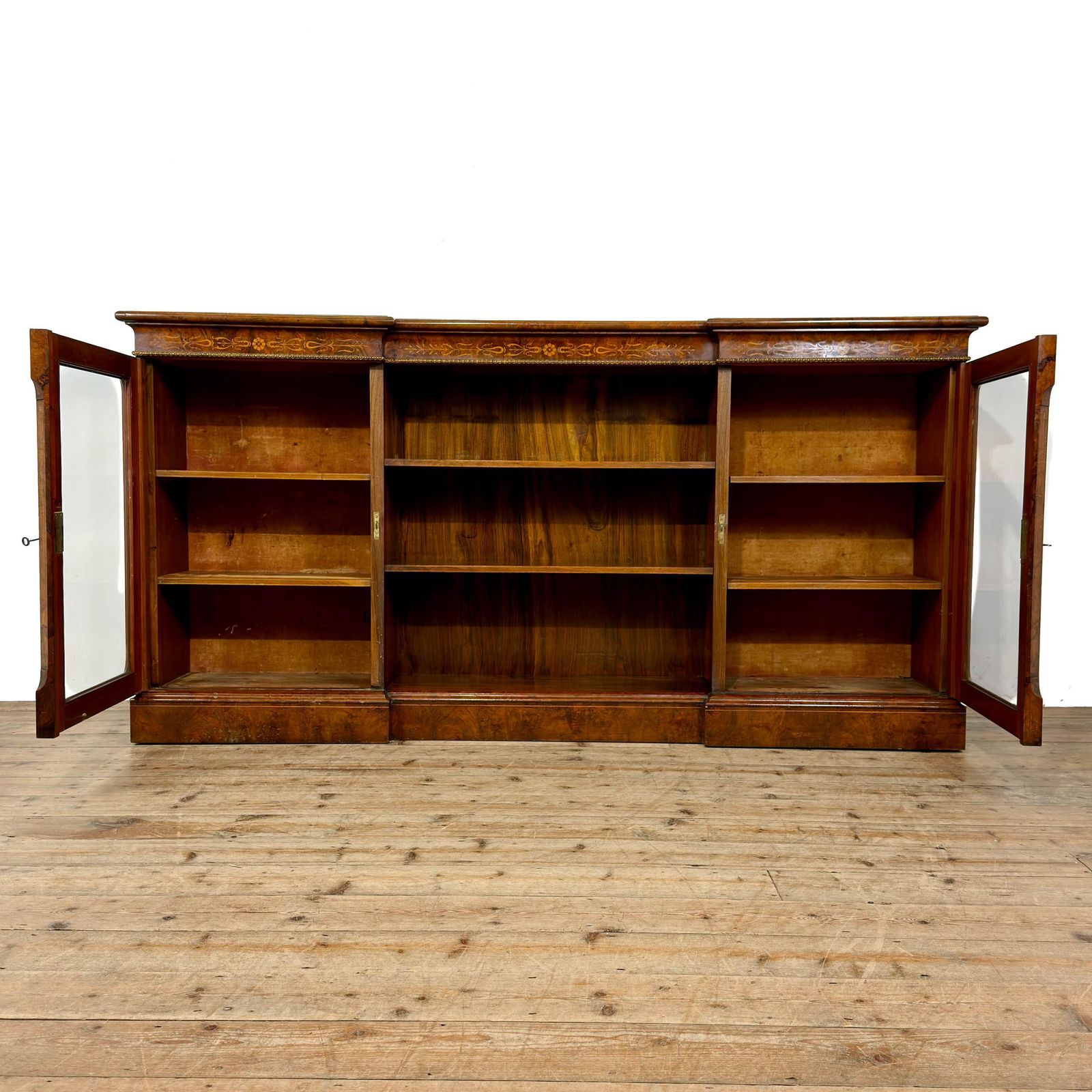 Antique Victorian Walnut Glazed Bookcase | Antique Furniture | Antique Shelving Unit | Antique Storage photo furniture