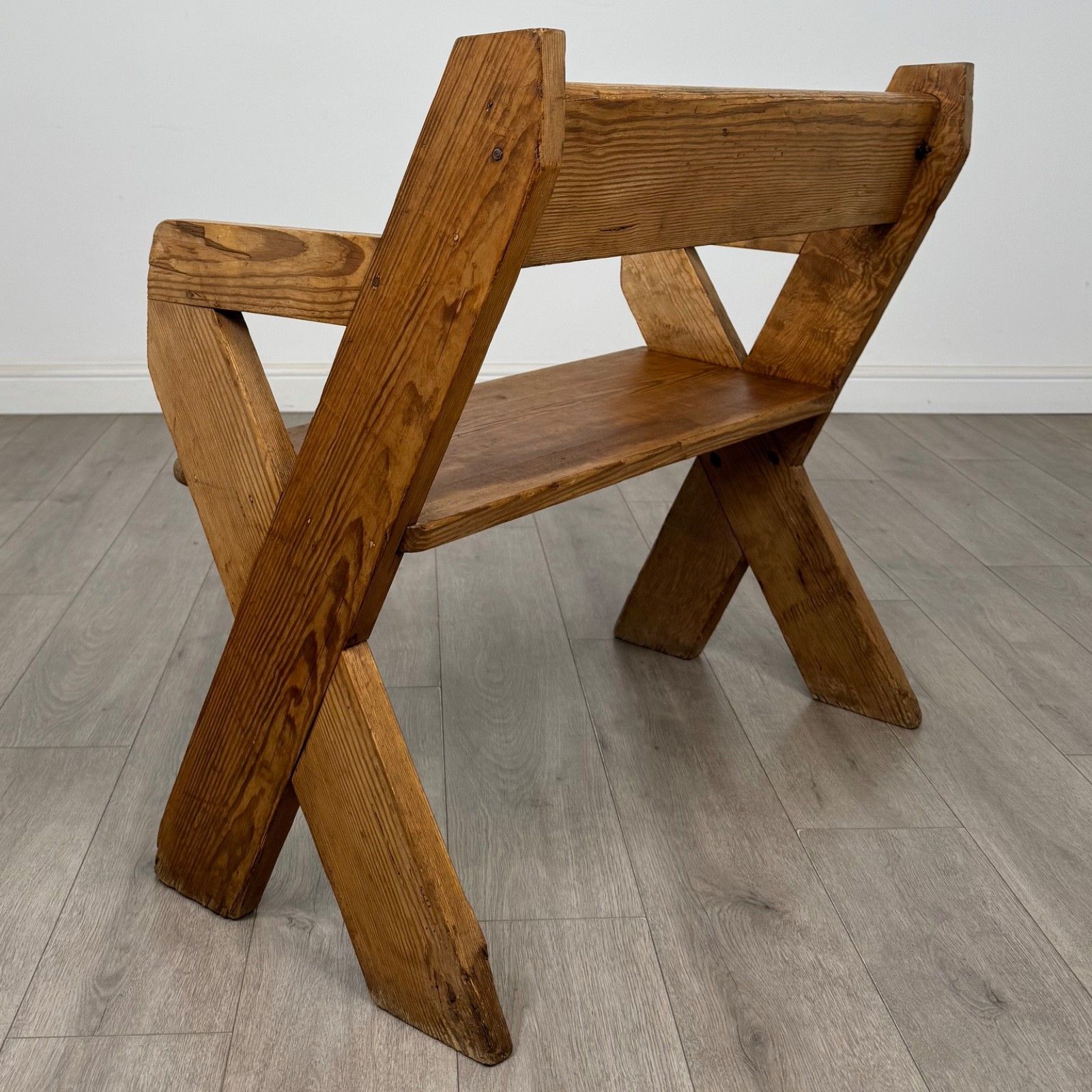Antique 19th Century Victorian Bench In Pitch Pine ( Af 5673 ) photo for sale