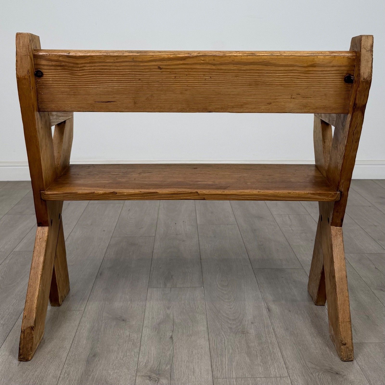 Antique 19th Century Victorian Bench In Pitch Pine ( Af 5673 ) photo Furniture