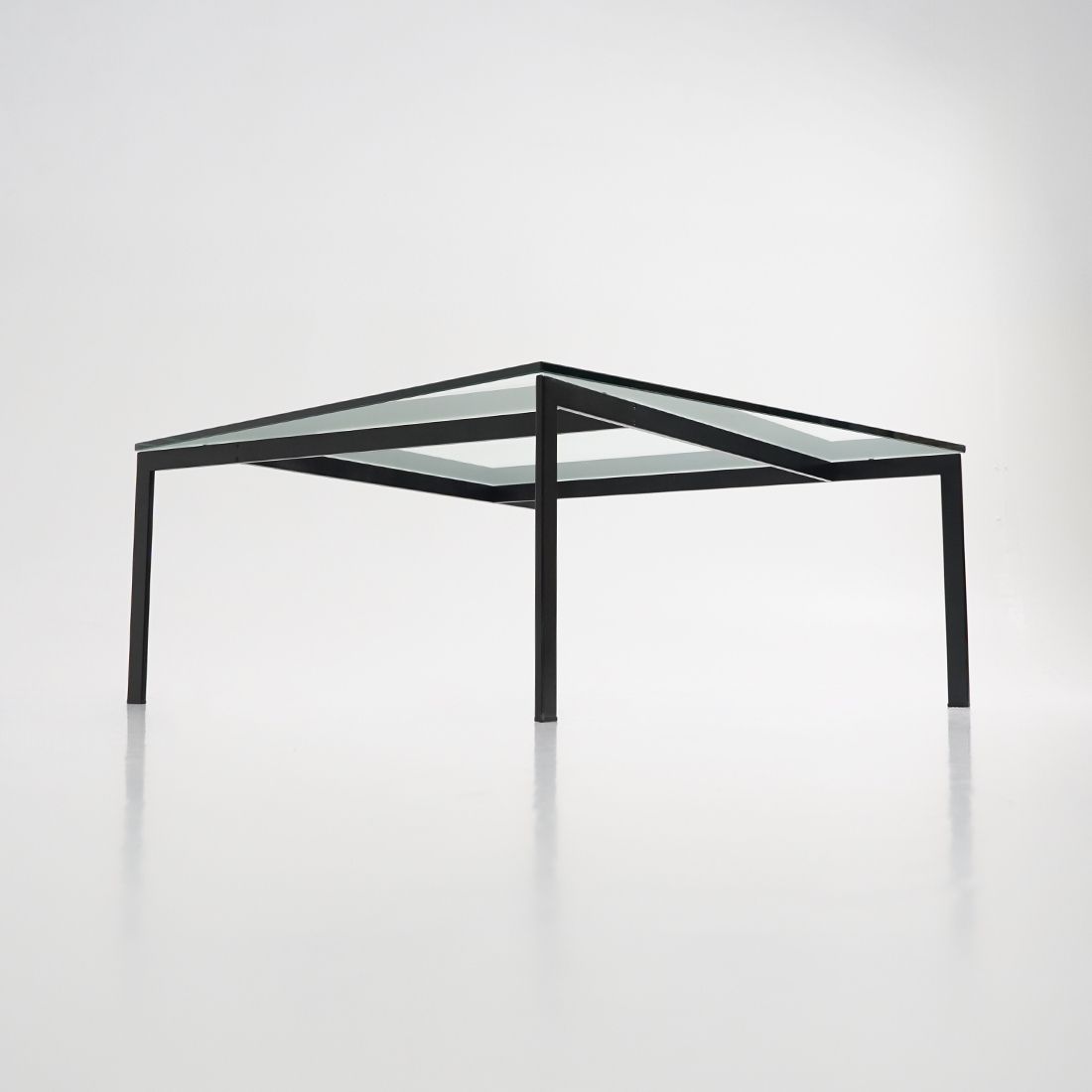 photo for sale Glass And Metal Coffee Table By Paolo Tilche For Arform, 1960s