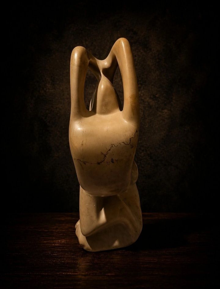 Stunning Abstract Large Marble Sculpture Heavy Modernist Figure Ornament 30cm photo furniture