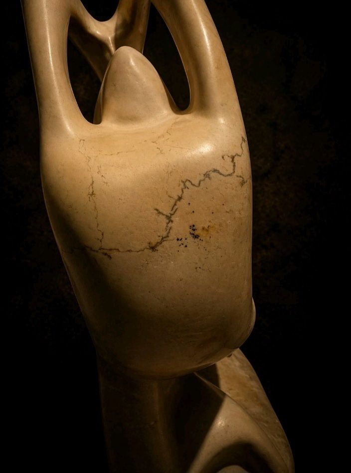 Stunning Abstract Large Marble Sculpture Heavy Modernist Figure Ornament 30cm photo 270.0