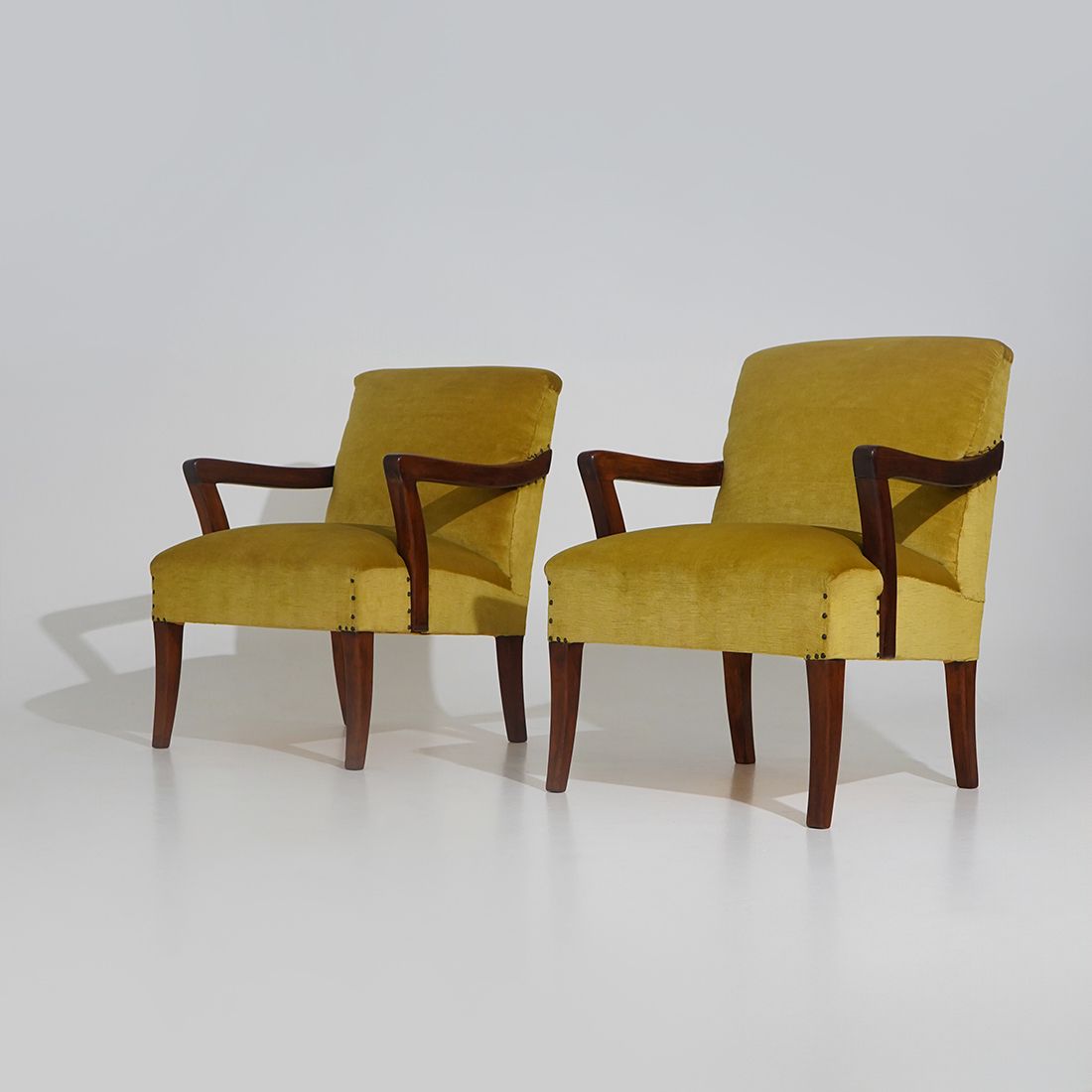 Pair Of Velvet Armchairs, 1950s photo Furniture