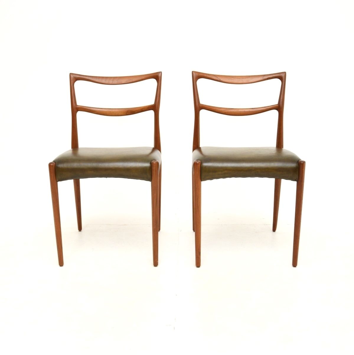 Pair Of Danish Teak And Leather Chairs By Henry Klein For Bramin photo furniture