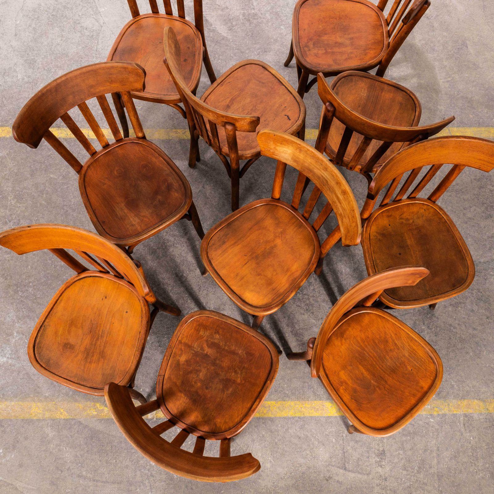 1950's Honey Oak Mahieu Bentwood Dining Chair   Set Of Ten photo 1395.0