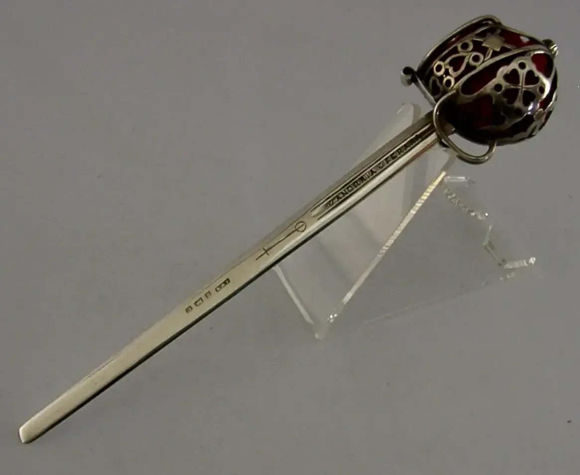 photo furniture Rare English Sterling Silver Letter Envelope Opener Desk Item 1902 Antique