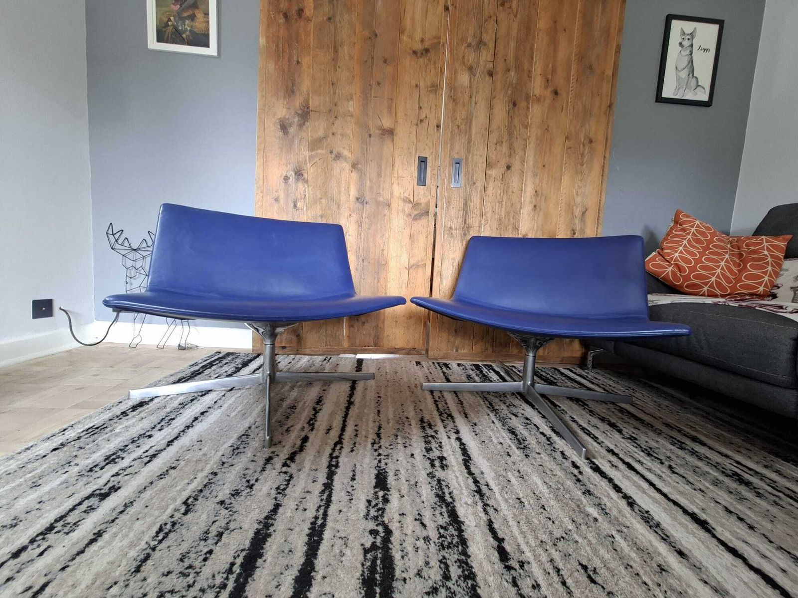 photo furniture Pair Of Arper Catifa 80 Lounge Chairs In Blue By Lievore Altherr Molina